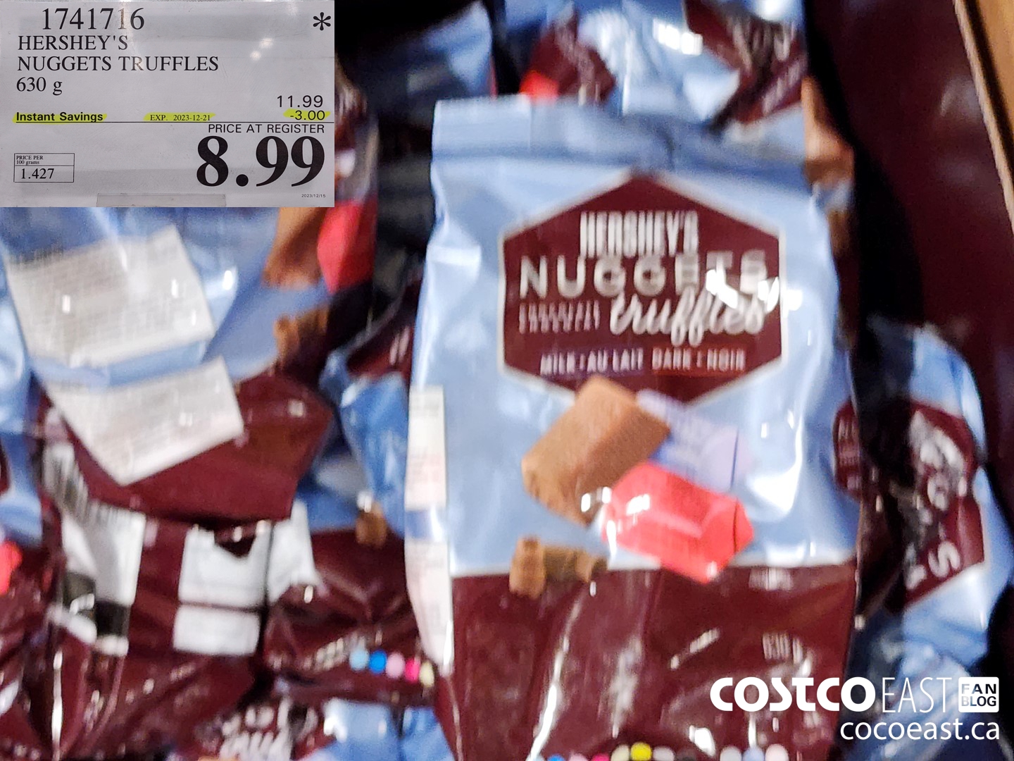 1741716 HERSHEY'S NUGGETS TRUFFLES 630 g ($3.00 INSTANT SAVINGS EXPIRES ON 2023-12-21) $8.99