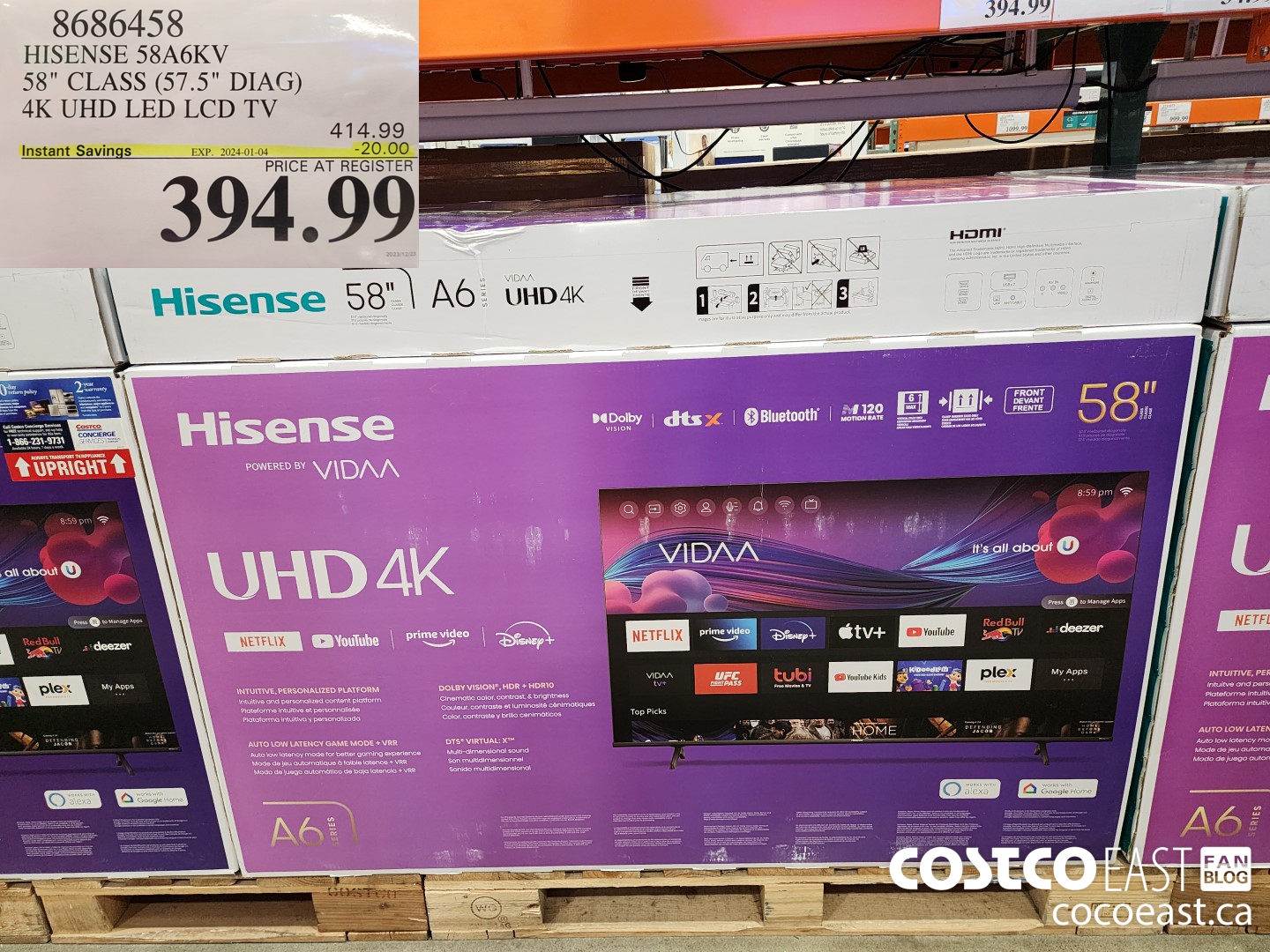 8686458 HISENSE 58A6KV 58