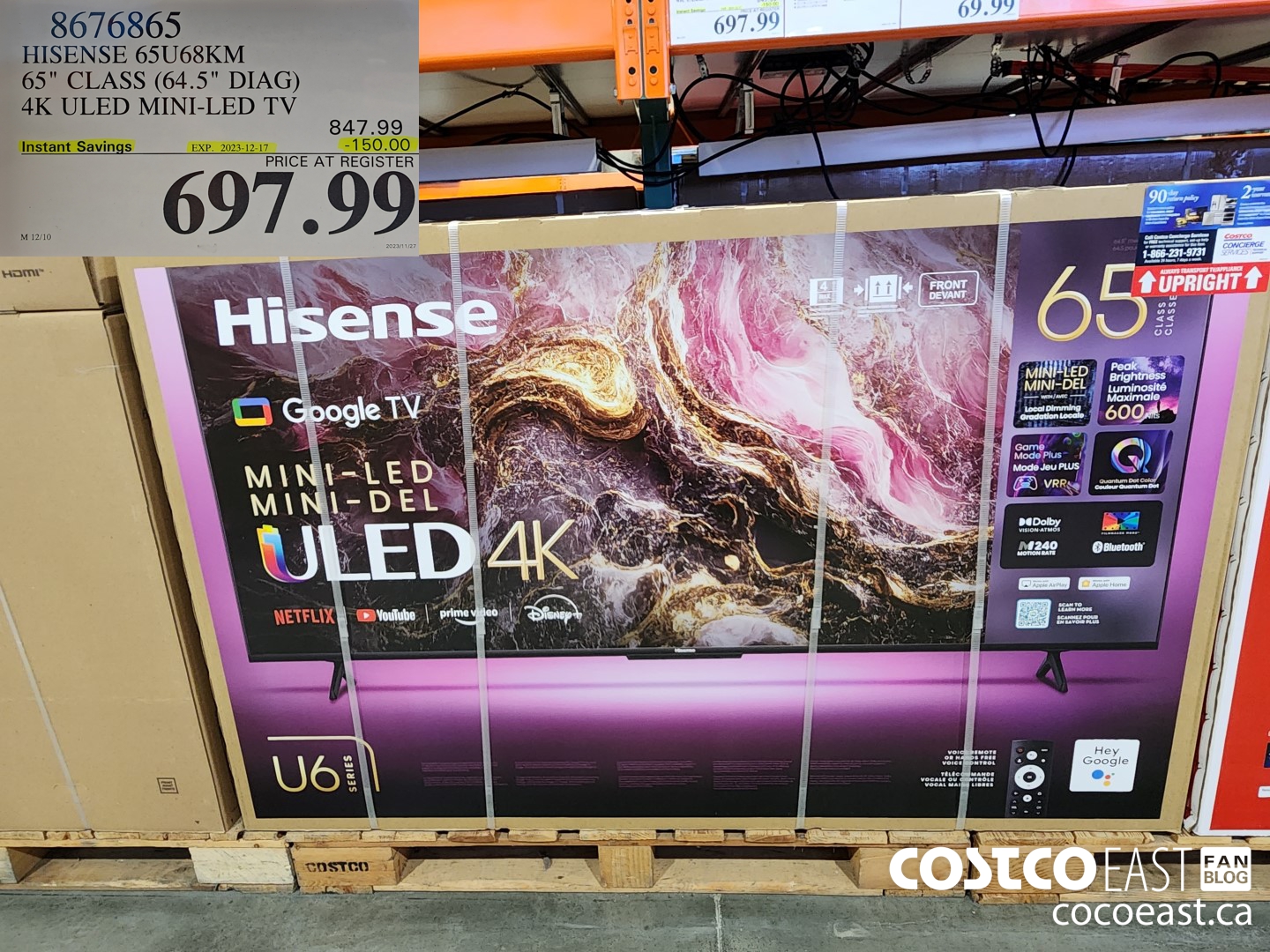 8676865 HISENSE 65U68KM 65