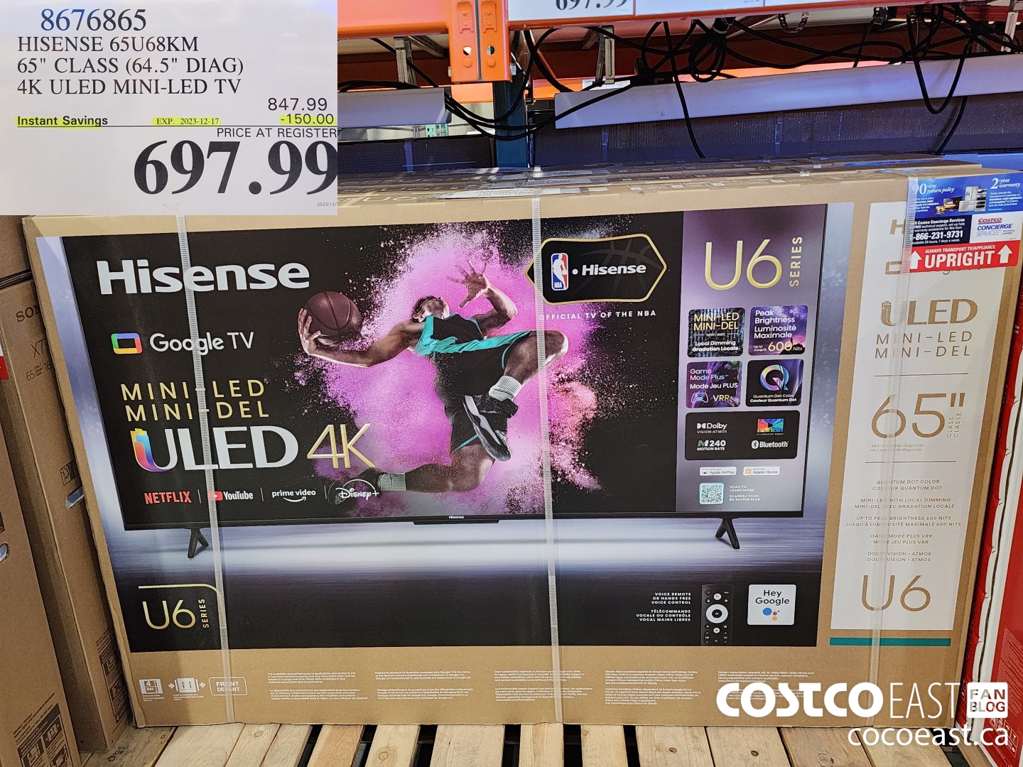 8676865 HISENSE 65U68KM 65