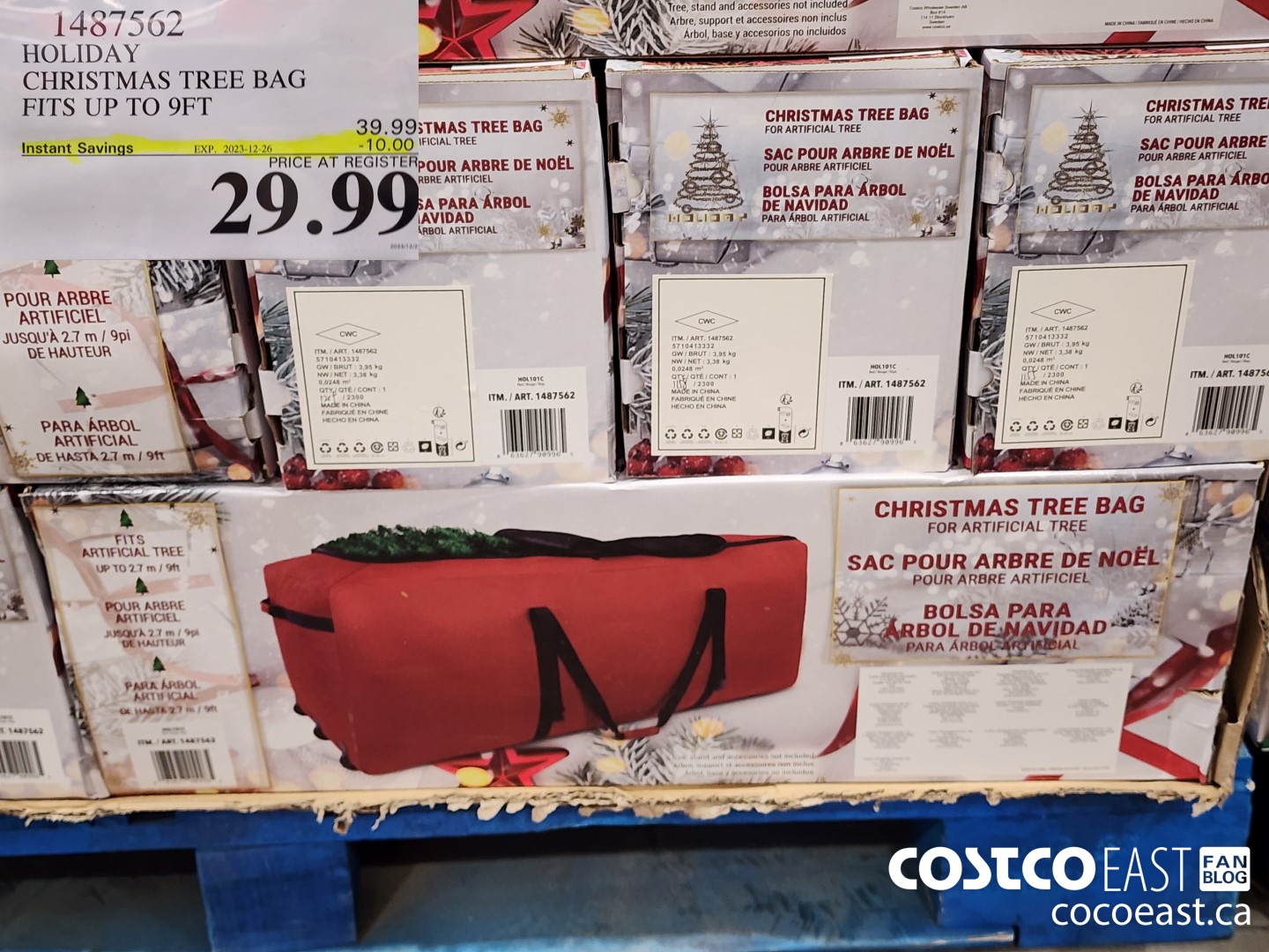 1467562 HOLIDAY CHRISTMAS TREE BAG FITS UP TO 9FT ($10.00 INSTANT SAVINGS EXPIRES ON 2023-12-26) $29.99