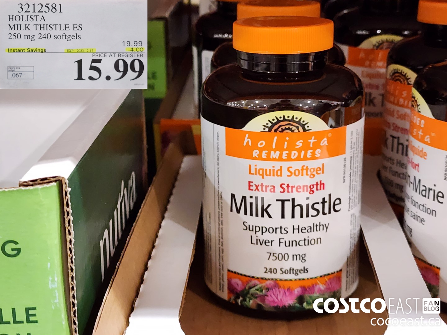 3212581 HOLISTA MILK THISTLE ES 250 mg 240 softgels ($4.00 INSTANT SAVINGS EXPIRES ON 2023-12-17) $15.99