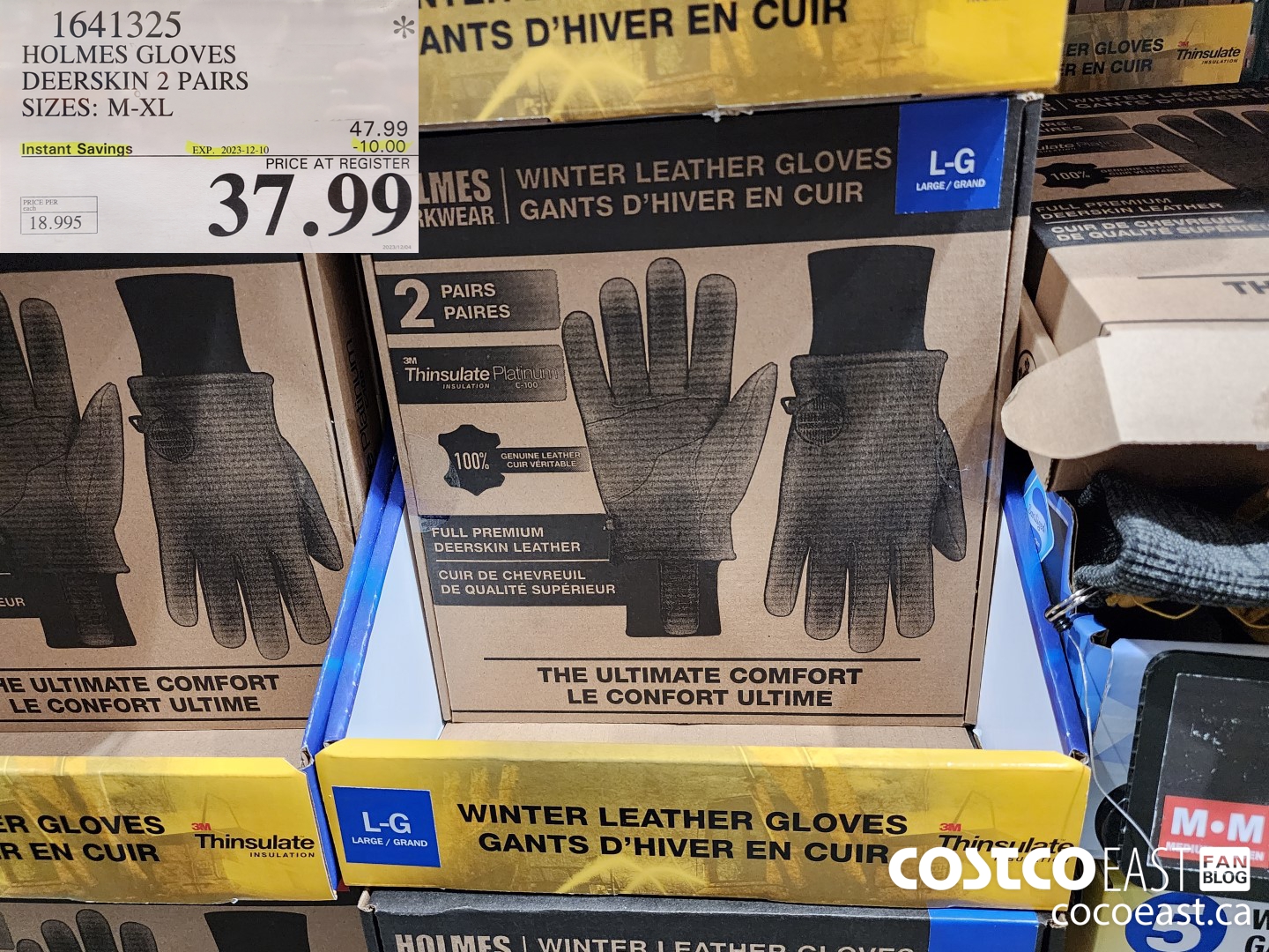 1641325 HOLMES GLOVES DEERSKIN 2 PAIRS SIZES: M-XL ($10.00 INSTANT SAVINGS EXPIRES ON 2023-12-10) $37.99