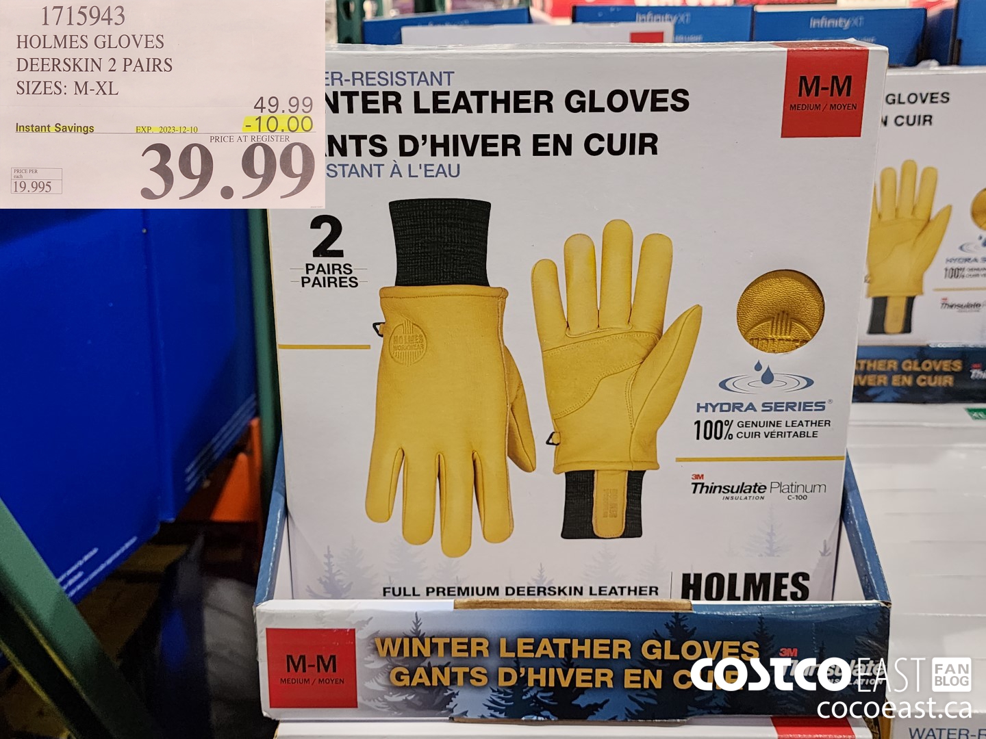 1715943 HOLMES GLOVES DEERSKIN 2 PAIRS SIZES: M-XL ($10.00 INSTANT SAVINGS EXPIRES ON 2023-12-10) $39.99