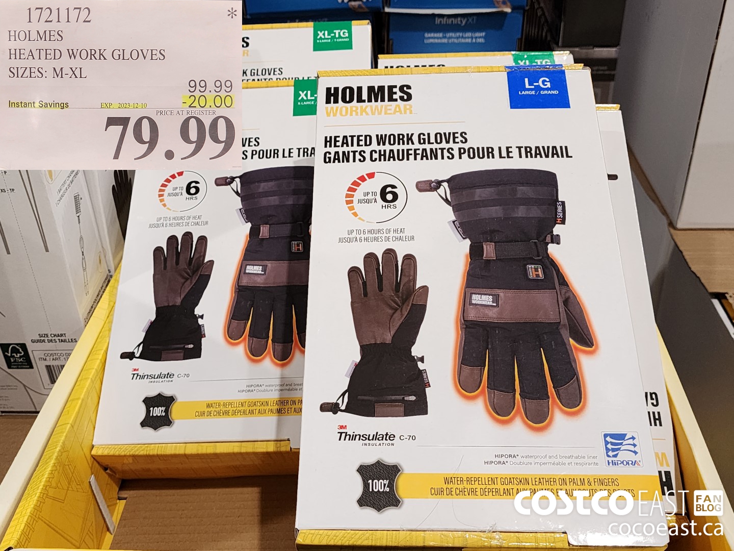 1721172 HOLMES HEATED WORK GLOVES SIZES: M-XL ($20.00 INSTANT SAVINGS EXPIRES ON 2023-12-10) $79.99