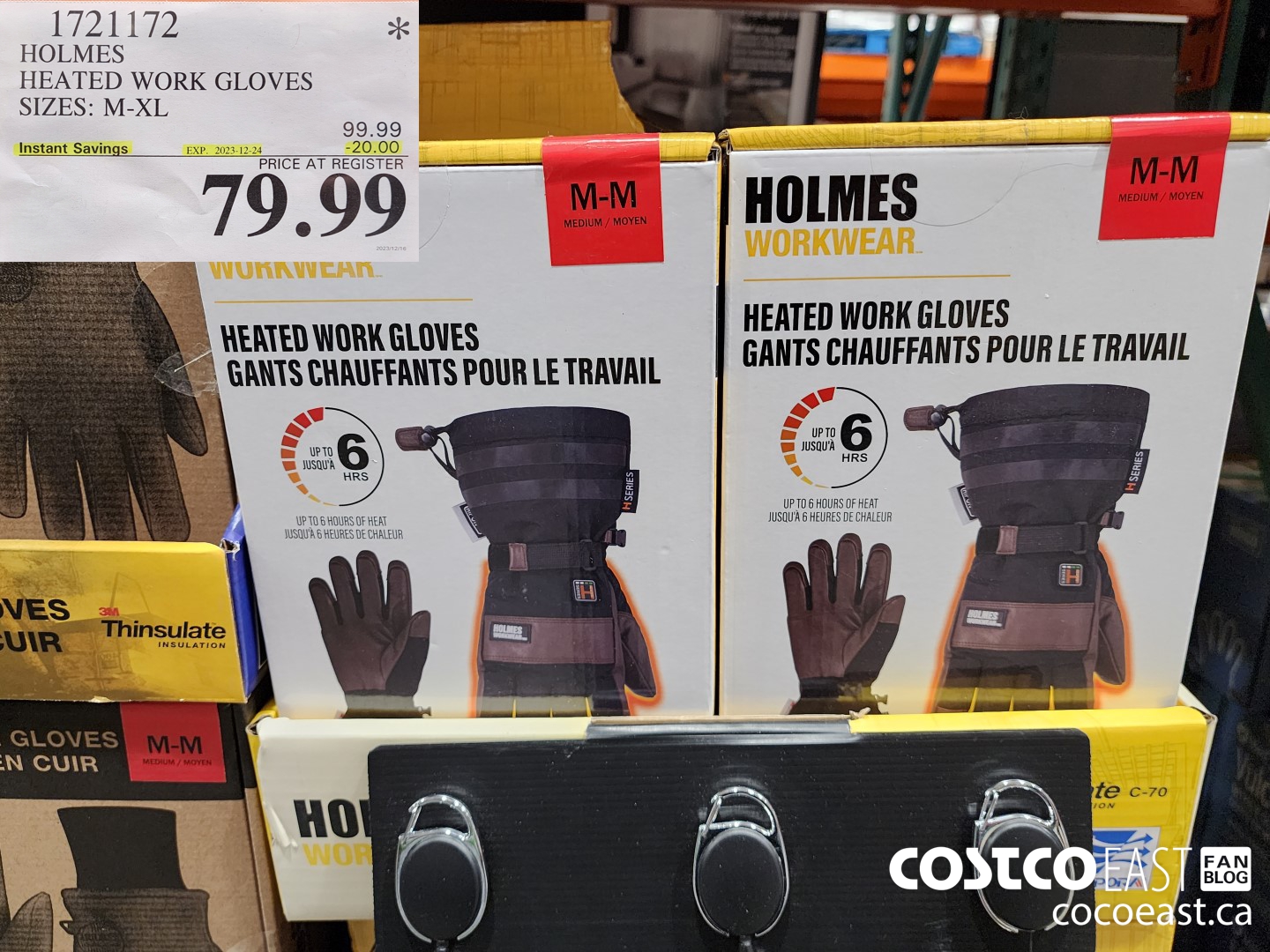 1721172 HOLMES HEATED WORK GLOVES SIZES: M-XL ($20.00 INSTANT SAVINGS EXPIRES ON 2023-12-24) $79.99