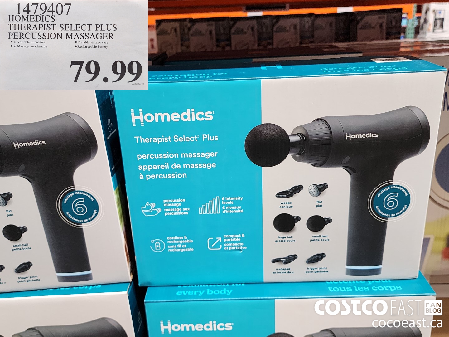 1479407 HOMEDICS THERAPIST SELECT PLUS PERCUSSION MASSAGER $79.99