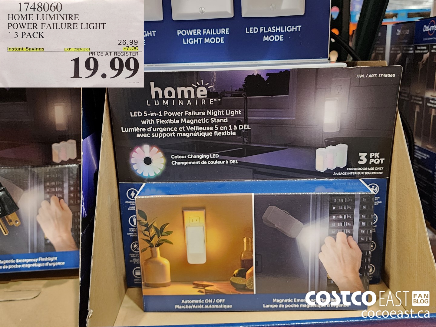 1748060 HOME LUMINIRE POWER FAILURE LIGHT 3 PACK ($7.00 INSTANT SAVINGS EXPIRES ON 2023-12-31) $19.99
