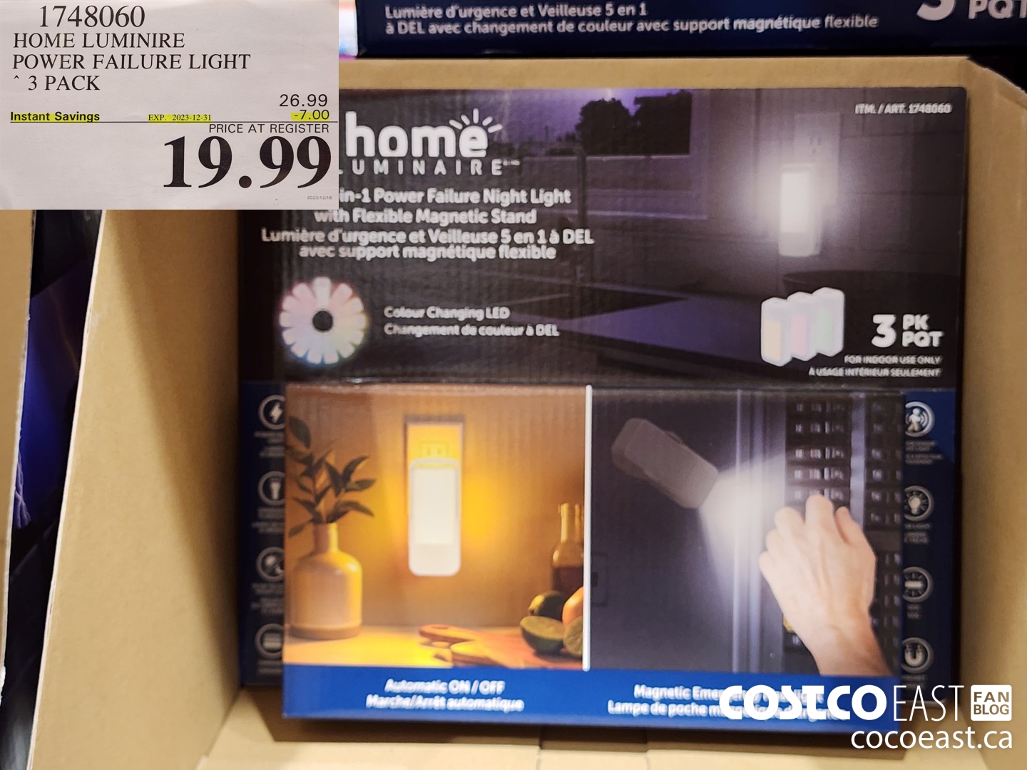 1748060 HOME LUMINIRE POWER FAILURE LIGHT 3 PACK ($7.00 INSTANT SAVINGS EXPIRES ON 2023-12-31) $19.99