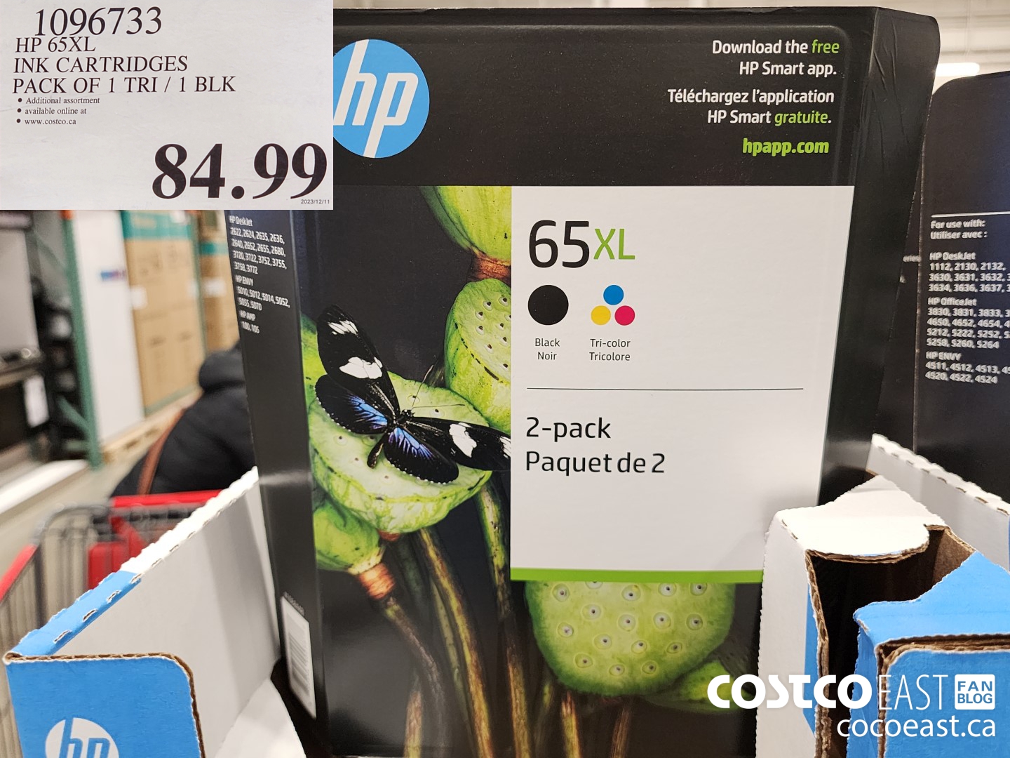 1096733 HP 65XL INK CARTRIDGES PACK OF 1 TRI/ 1 BLK $84.99
