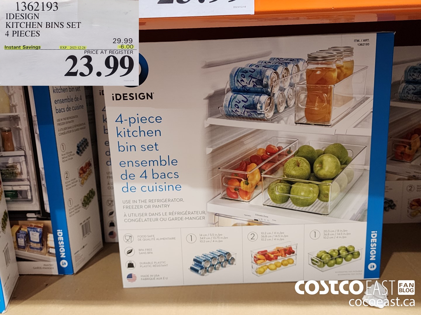 1362193 IDESIGN KITCHEN BINS SET 4 PIECE ($6.00 INSTANT SAVINGS EXPIRES ON 2023-12-24) $23.99