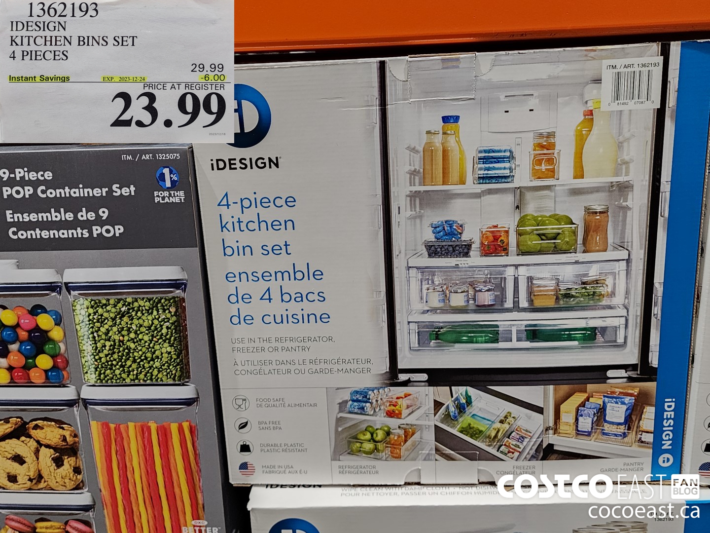 1362193 IDESIGN KITCHEN BINS SET 4 PIECE ($6.00 INSTANT SAVINGS EXPIRES ON 2023-12-24) $23.99