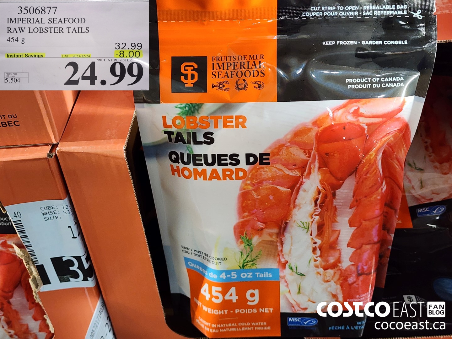 3506877 IMPERIAL FOODS RAW LOBSTER TAILS 454 g ($8.00 INSTANT SAVINGS EXPIRES ON 2023-12-24) $24.99