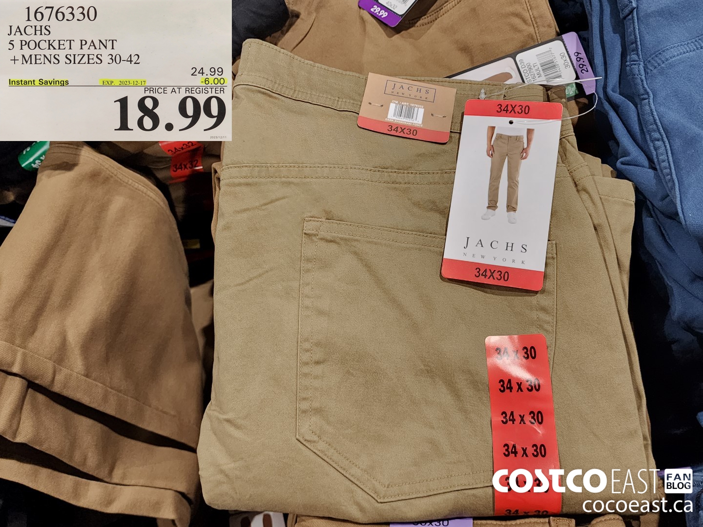 1676330 JACHS 5 POCKET PANT +MENS SIZES 30-42 ($6.00 INSTANT SAVINGS EXPIRES ON 2023-12-17) $18.99