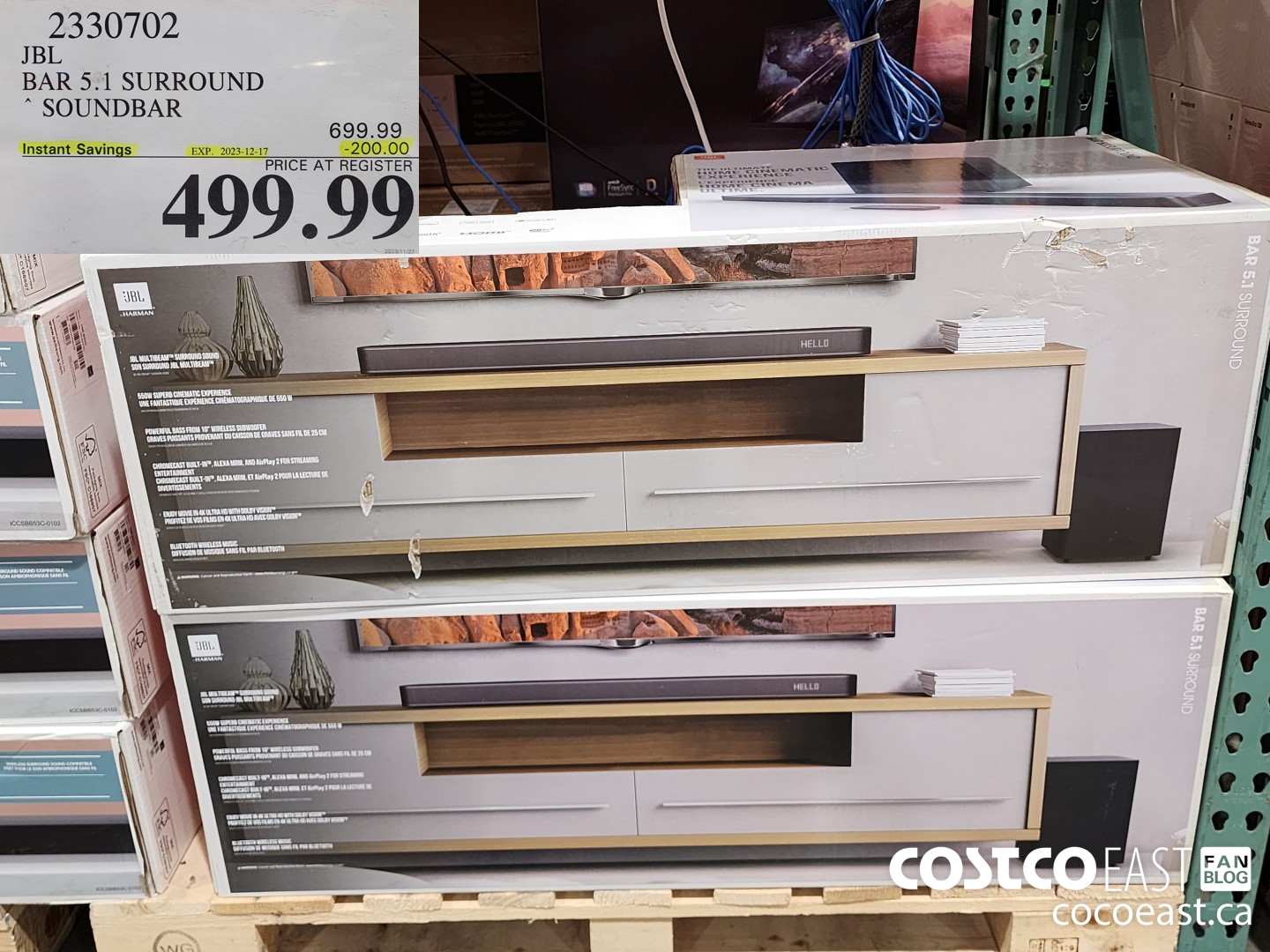 2330702 JBL BAR 5.1 SURROUND SOUNDBAR ($200.00 INSTANT SAVINGS EXPIRES ON 2023-12-17) $499.99