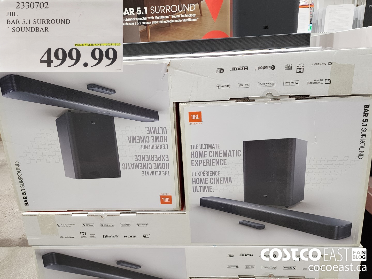 2330702 JBL BAR 5.1 SURROUND SOUNDBAR $499.99