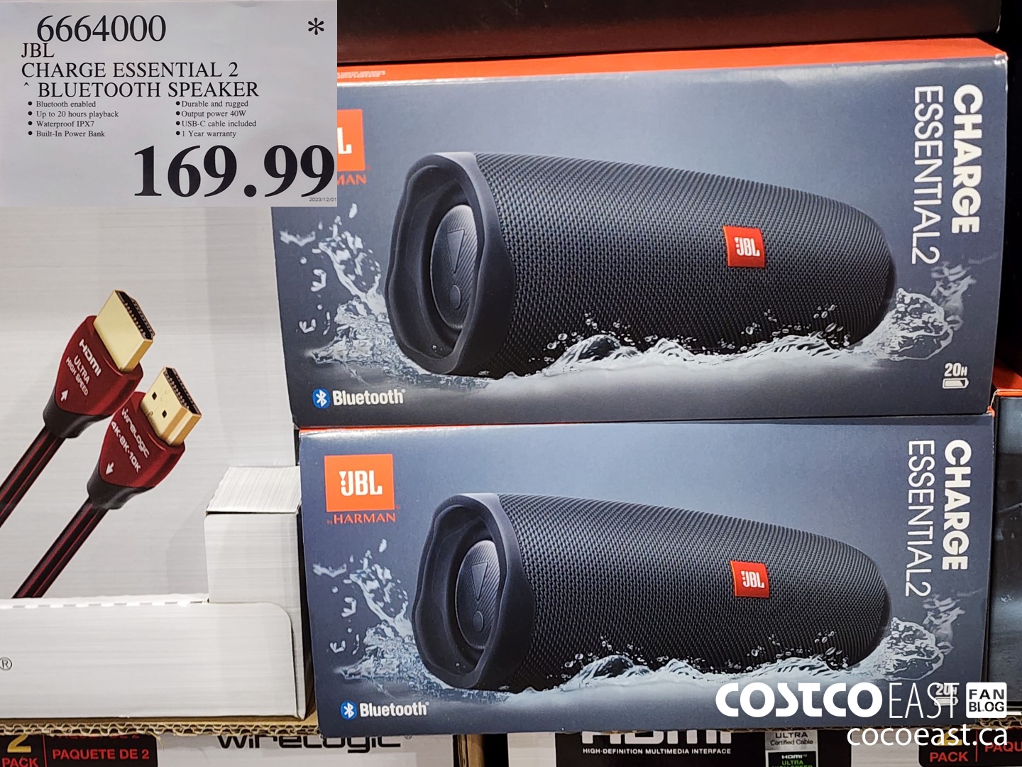 6664000 JBL CHARGE ESSENTIAL 2 BLUETOOTH SPEAKER $169.99