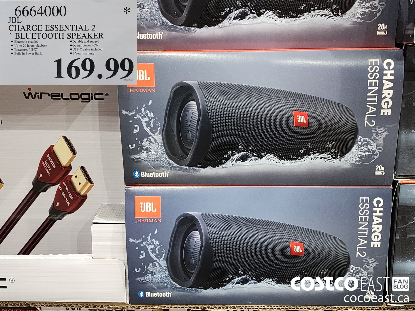 6664000 JBL CHARGE ESSENTIAL 2 BLUETOOTH SPEAKER $169.99