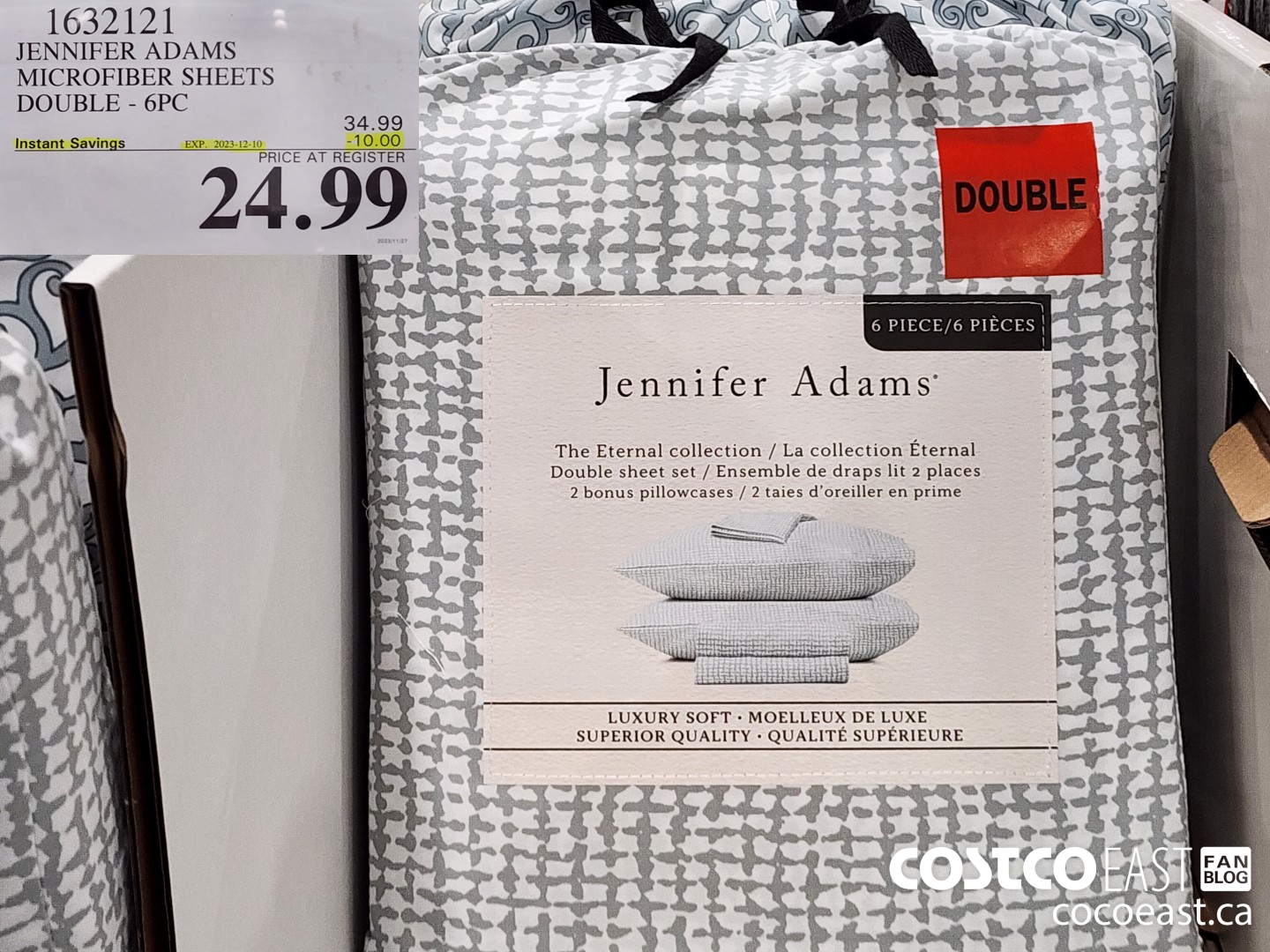 1632121 JENNIFER ADAMS MICROFIBER SHEETS DOUBLE - 6PC ($10.00 INSTANT SAVINGS EXPIRES ON 2023-12-10) $24.99