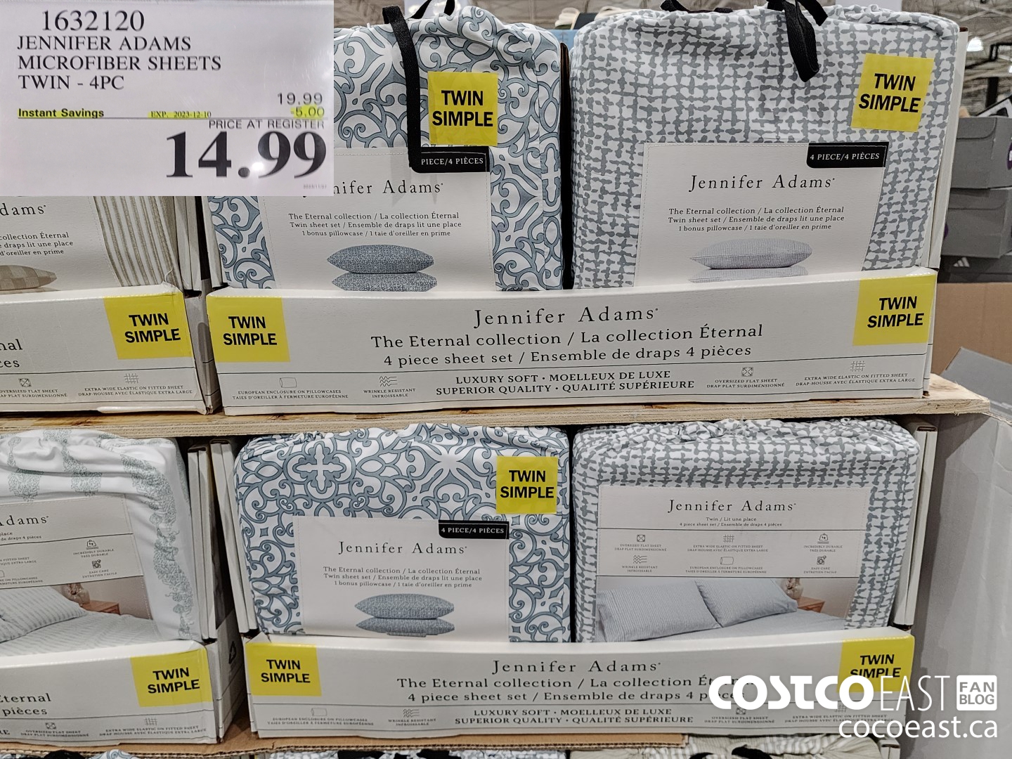 1632120 JENNIFER ADAMS MICROFIBER SHEETS TWIN - 4PC ($5.00 INSTANT SAVINGS EXPIRES ON 2023-12-10) $14.99