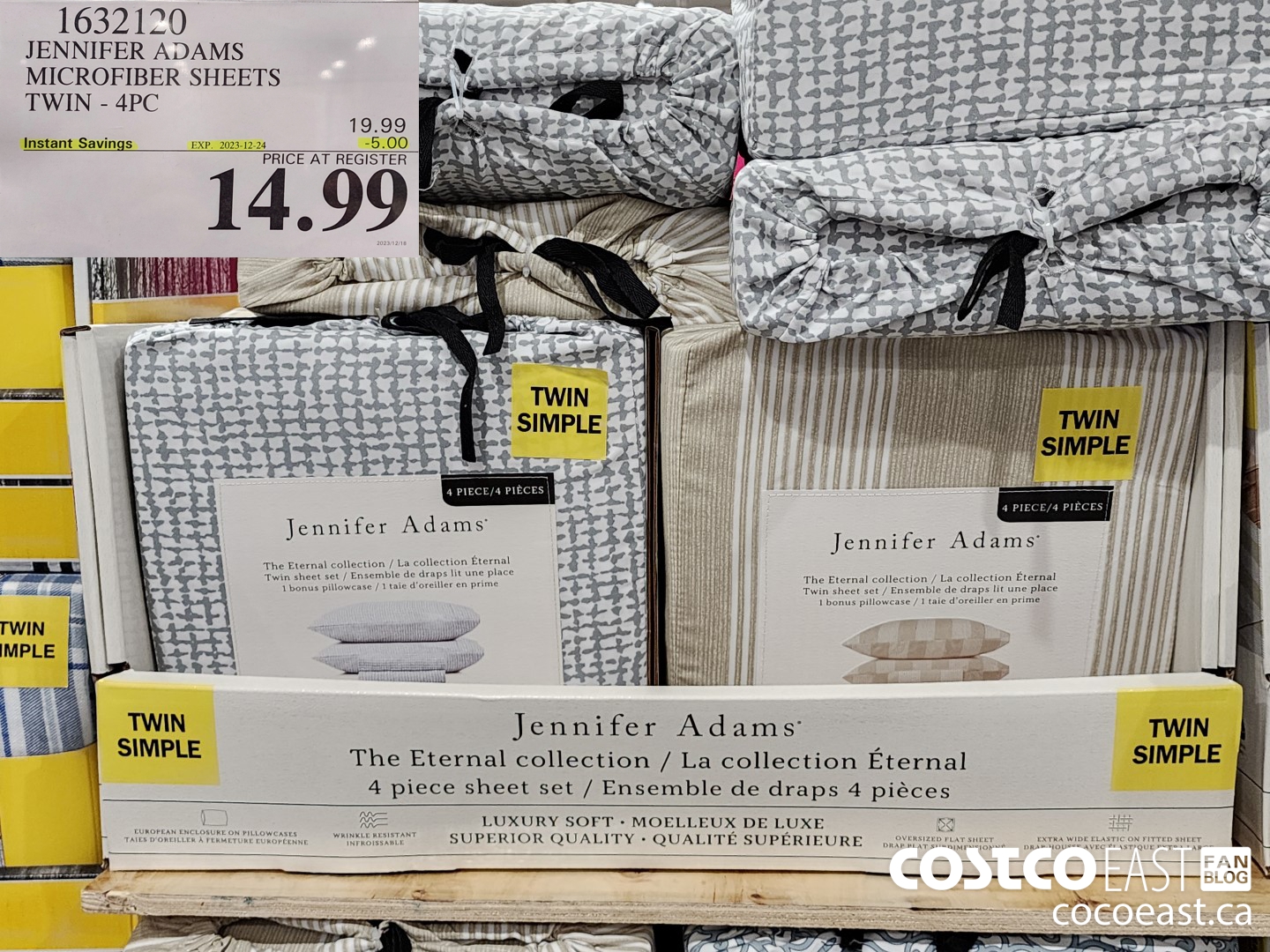 1632120 JENNIFER ADAMS MICROFIBER SHEETS TWIN - 4PC ($5.00 INSTANT SAVINGS EXPIRES ON 2023-12-24) $14.99