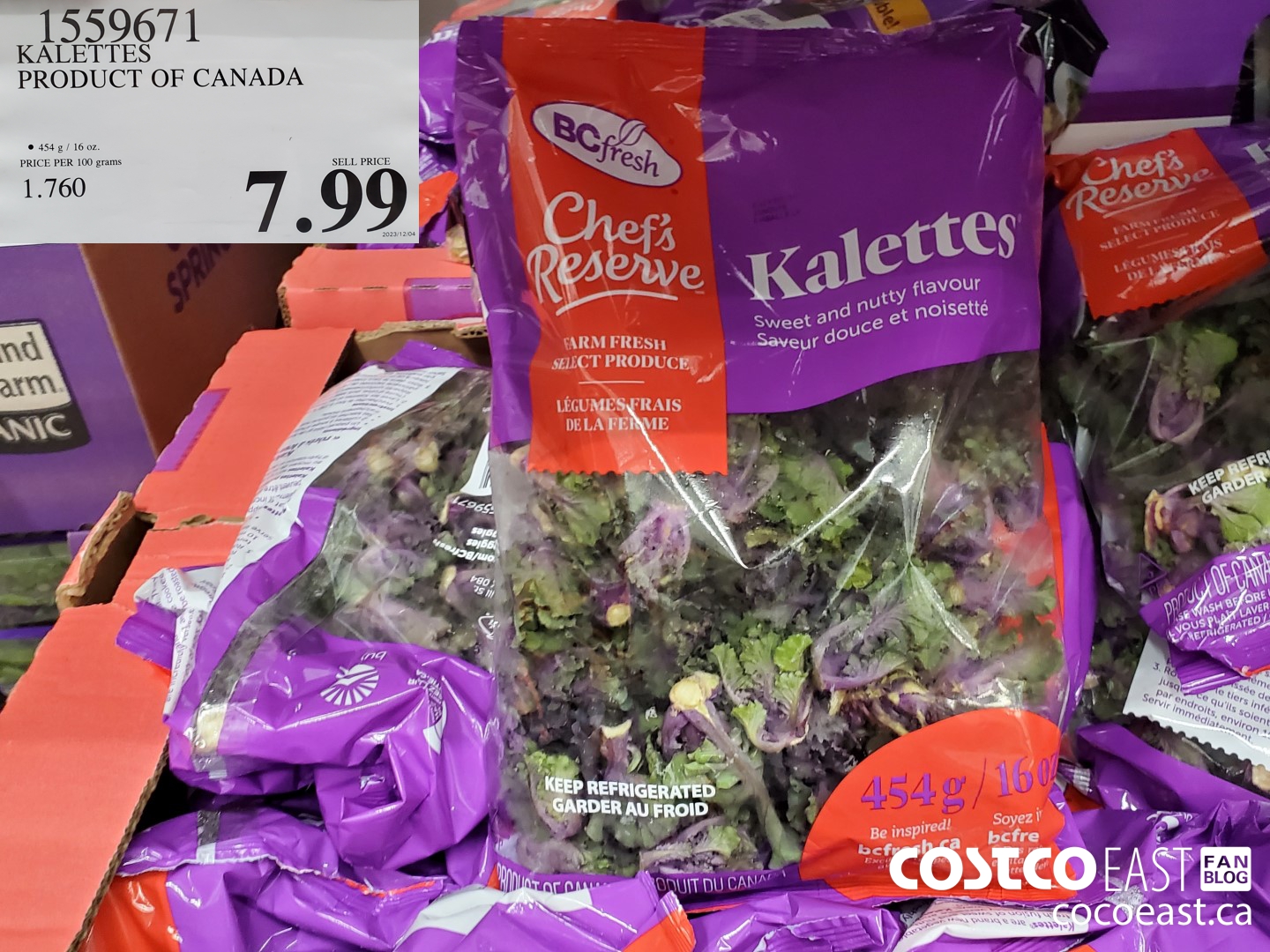 1559671 KALETTES PRODUCT OF CANADA $7.99
