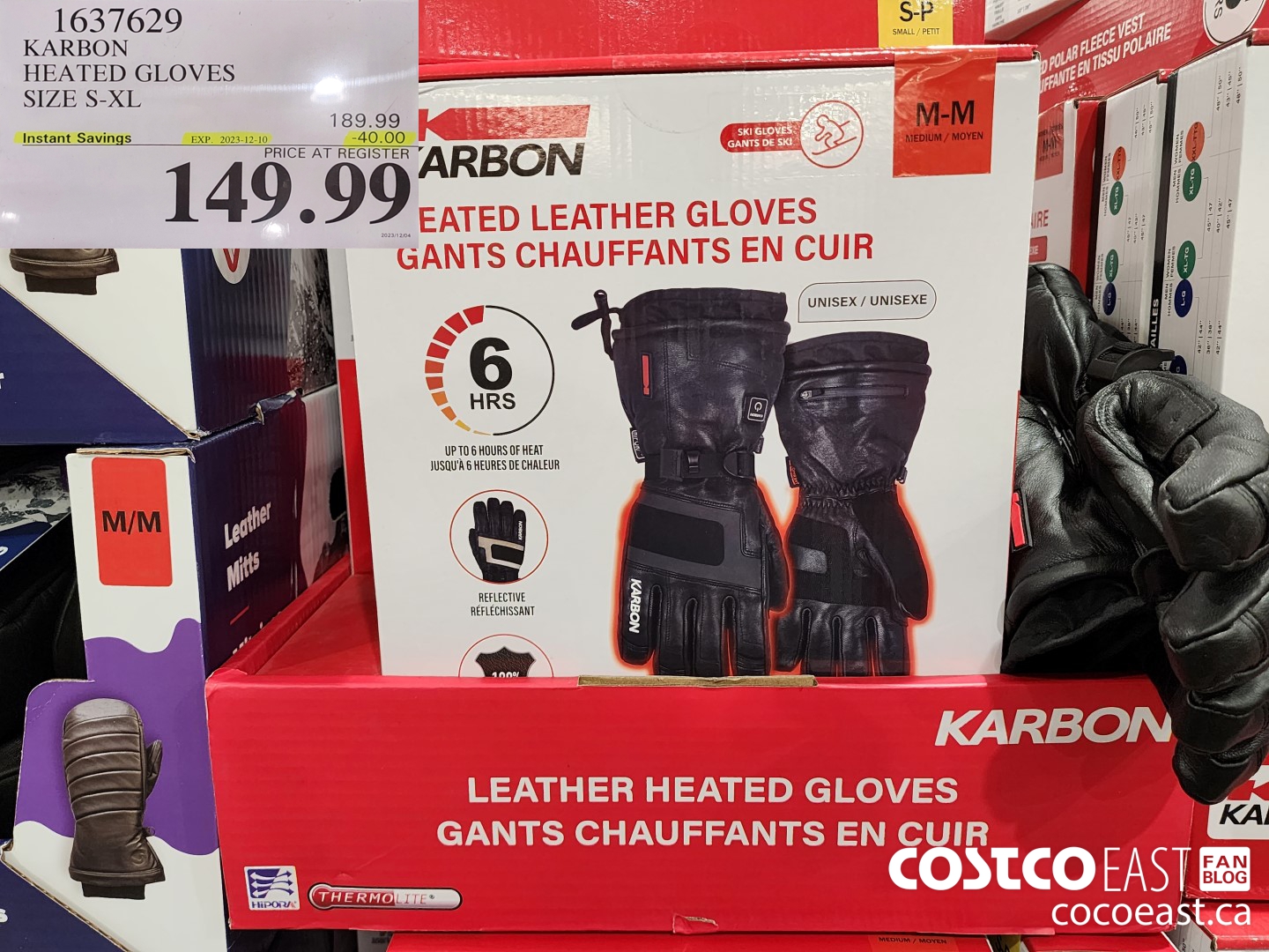 1637629 KARBON HEATED GLOVES SIZE S-XL ($40.00 INSTANT SAVINGS EXPIRES ON 2023-12-10) $149.99