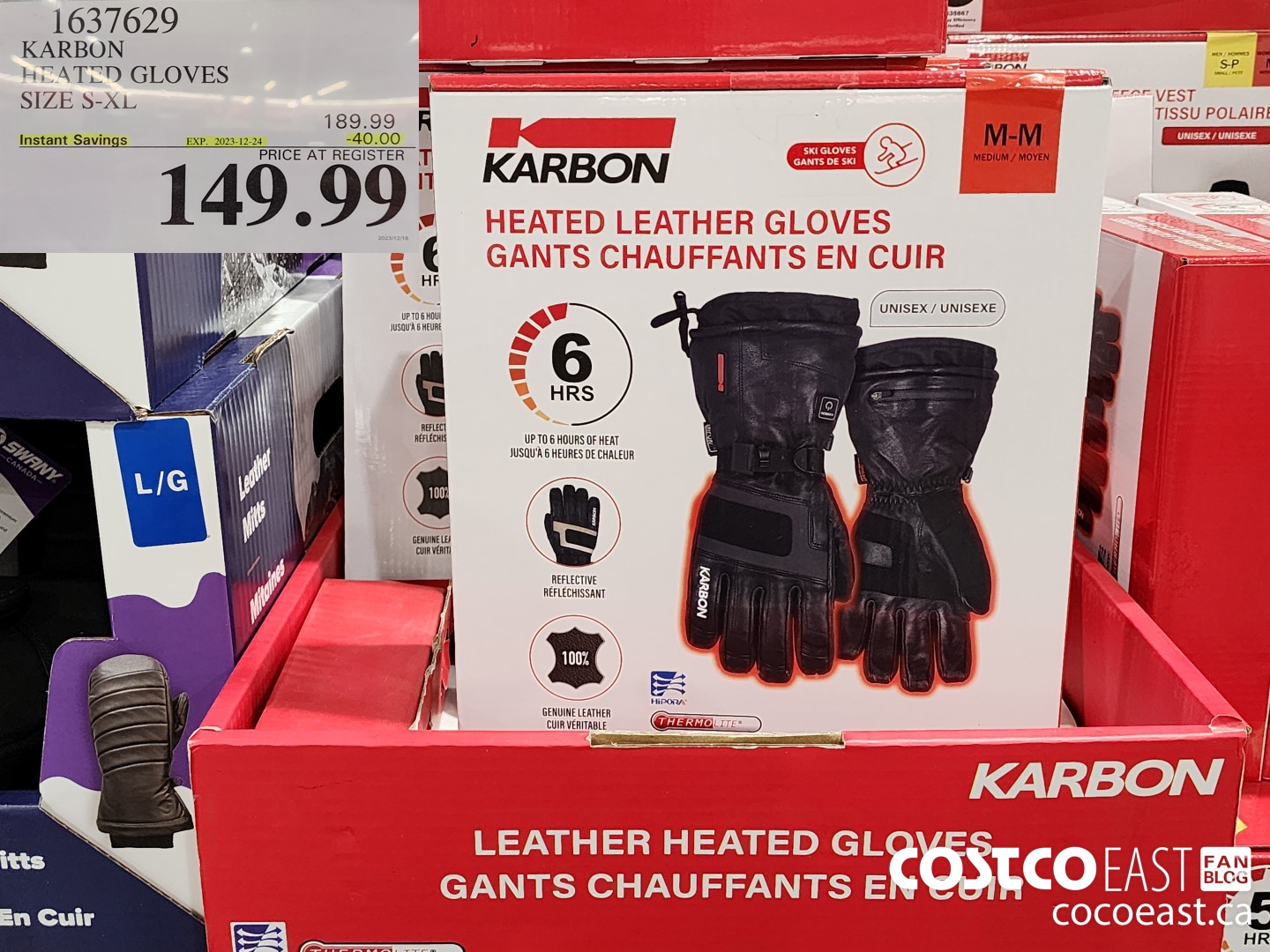 1637629 KARBON HEATED GLOVES SIZE S-XL ($40.00 INSTANT SAVINGS EXPIRES ON 2023-12-24) $149.99