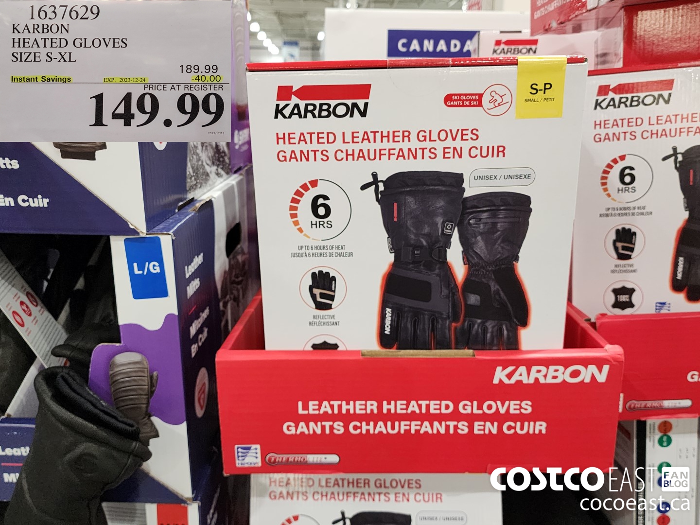 1637629 KARBON HEATED GLOVES SIZE S-XL ($40.00 INSTANT SAVINGS EXPIRES ON 2023-12-24) $149.99