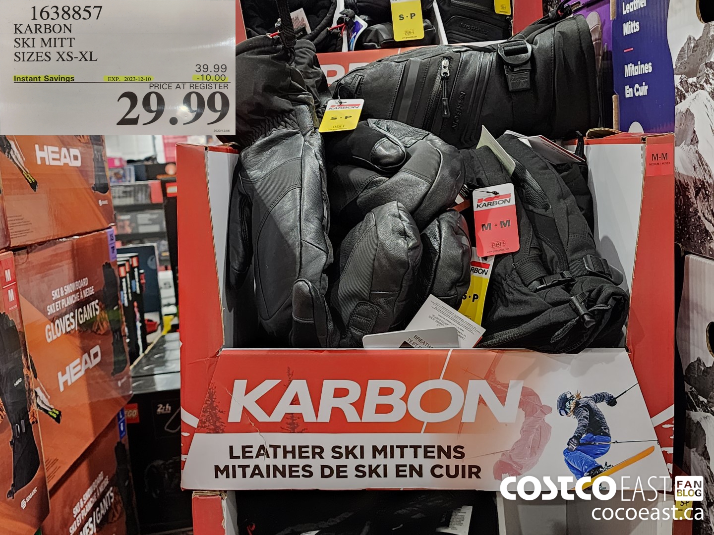 1638857 KARBON SKI MITT SIZES XS-XL ($10.00 INSTANT SAVINGS EXPIRES ON 2023-12-10) $29.99