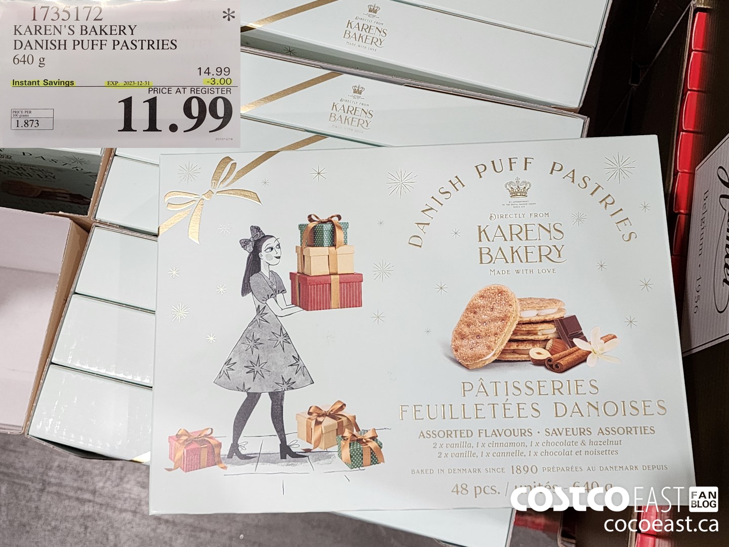 1735172 KAREN'S BAKERY DANISH PUFF PASTRIES 640 G ($3.00 INSTANT SAVINGS EXPIRES ON 2023-11-12) $11.99