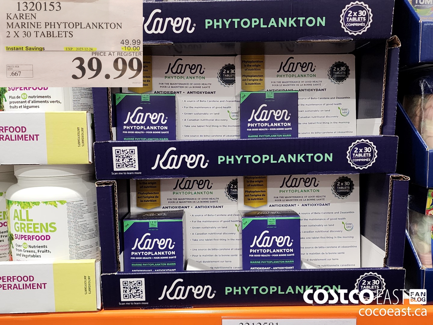1320153 KAREN MARINE PHYTOPLANKTON 2x30 tablets ($10.00 INSTANT SAVINGS EXPIRES ON 2023-12-24) $39.99