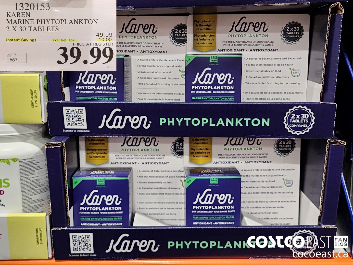 1320153 KAREN MARINE PHYTOPLANKTON 2x30 tablets ($10.00 INSTANT SAVINGS EXPIRES ON 2023-12-24) $39.99
