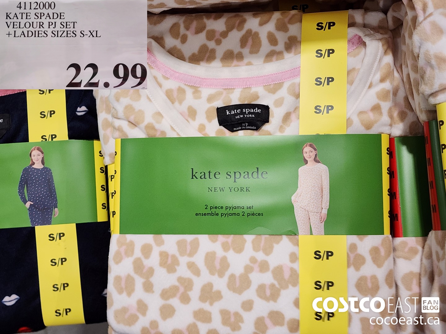 4112000 KATE SPADE VELOUR PJ SET + LADIES SIZES S-XL $22.99