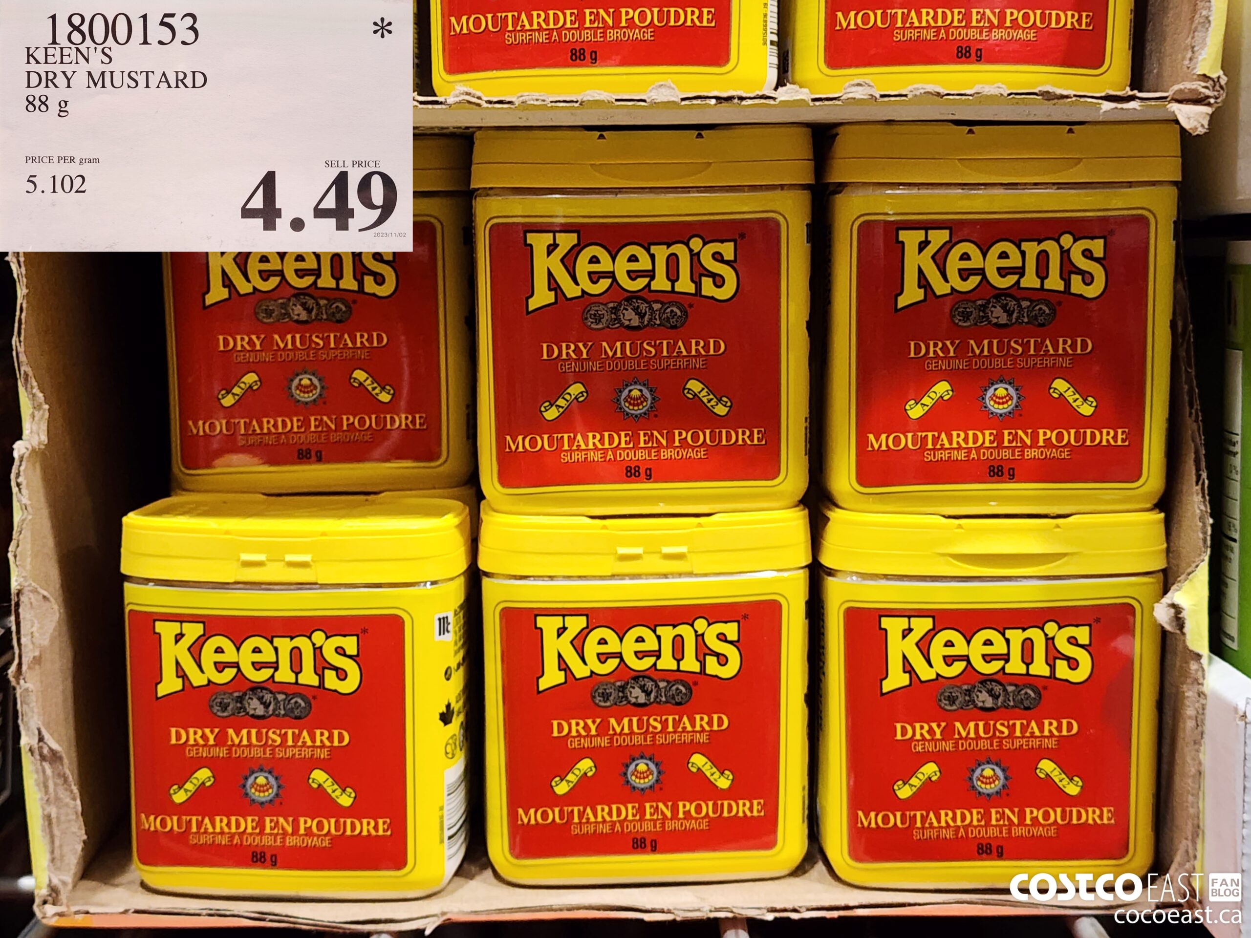 1800153 KEEN'S DRY MUSTARD 88 G $4.49