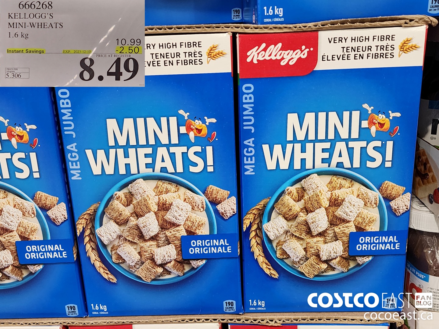 666268 KELLOGG'S MINI-WHEATS 1.6 KG ($2.50 INSTANT SAVINGS EXPIRES ON 2023-12-10) $8.49