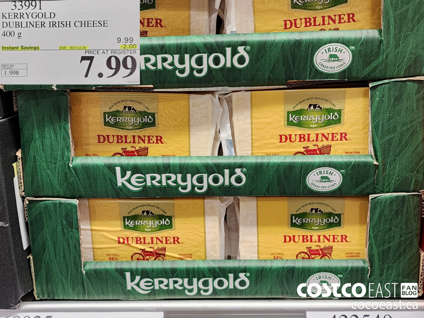 33991 KERRYGOLD DUBLINER IRISH CHEESE 400 g ($2.00 INSTANT SAVINGS EXPIRES ON 2023-12-24) $7.99