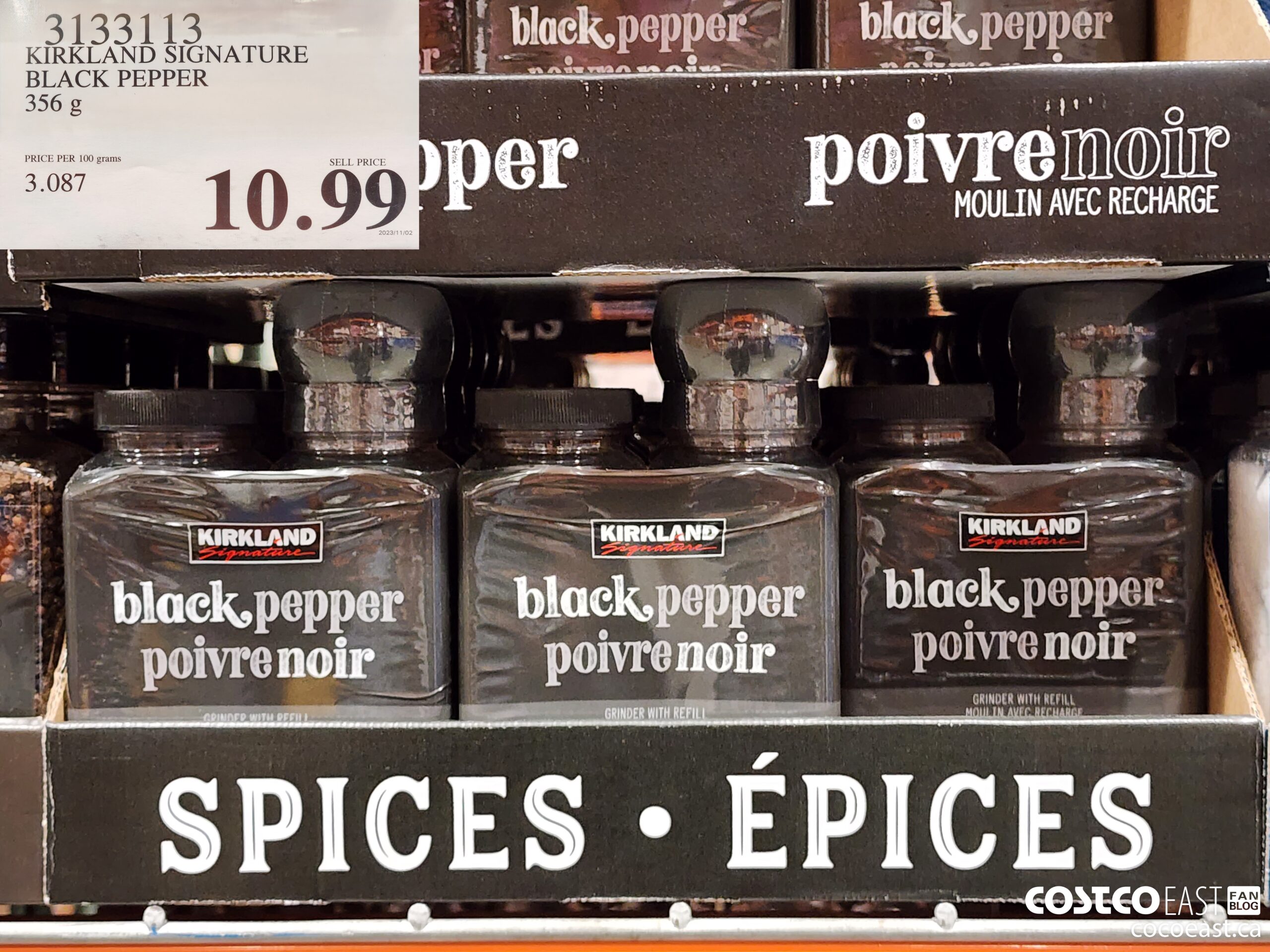 3133113 KIRKLAND SIGNATURE BLACK PEPPER 357 G $10.99