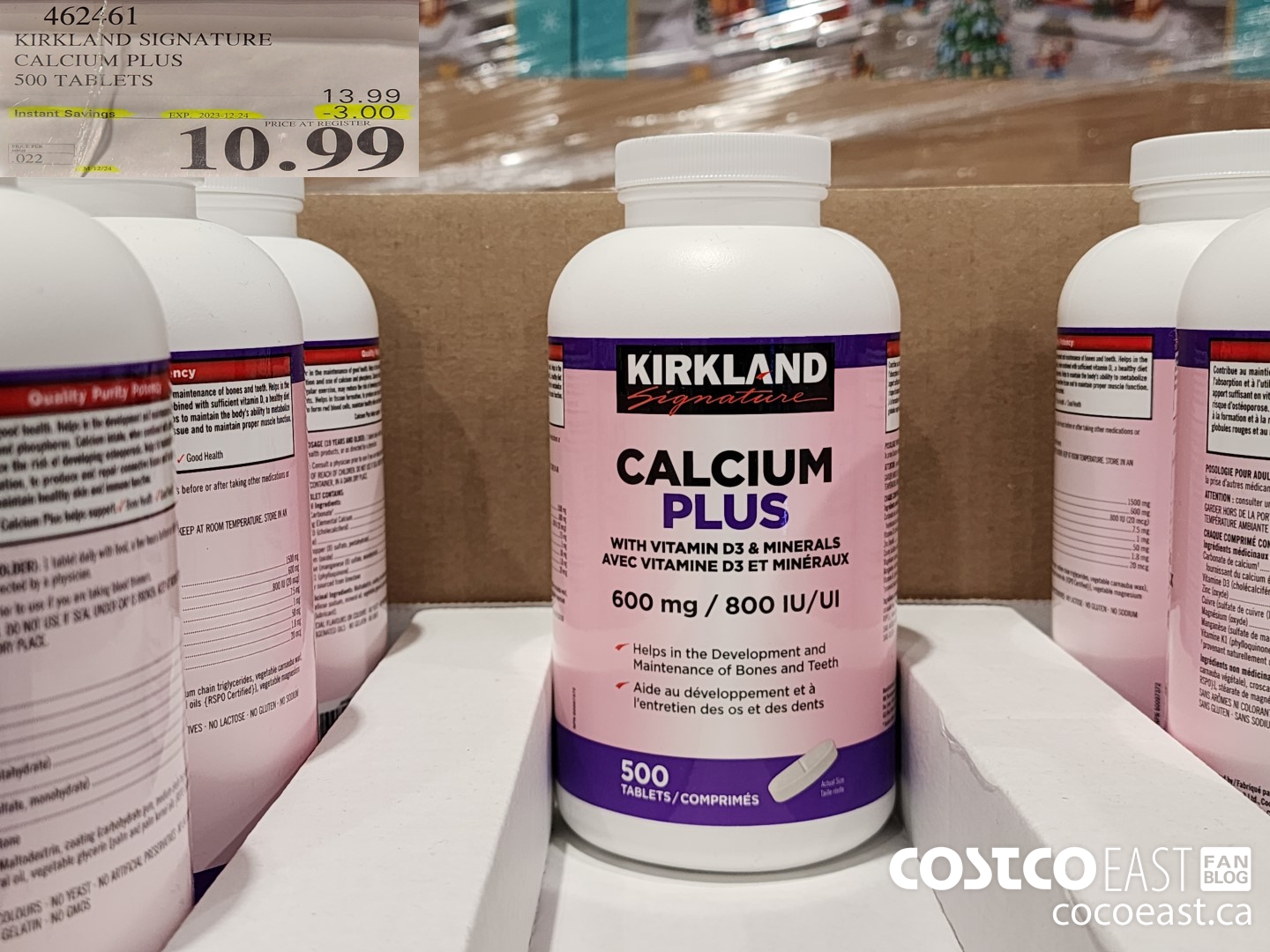 462461 KIRKLAND SIGNATURE CALCIUM PLUS 500 TABLETS ($3.00 INSTANT SAVINGS EXPIRES ON 2023-12-24) $10.99