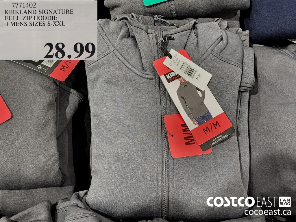 7771402 KIRKLAND SIGNATURE FULL ZIP HOODIE +MENS SIZES S-XXL $28.99