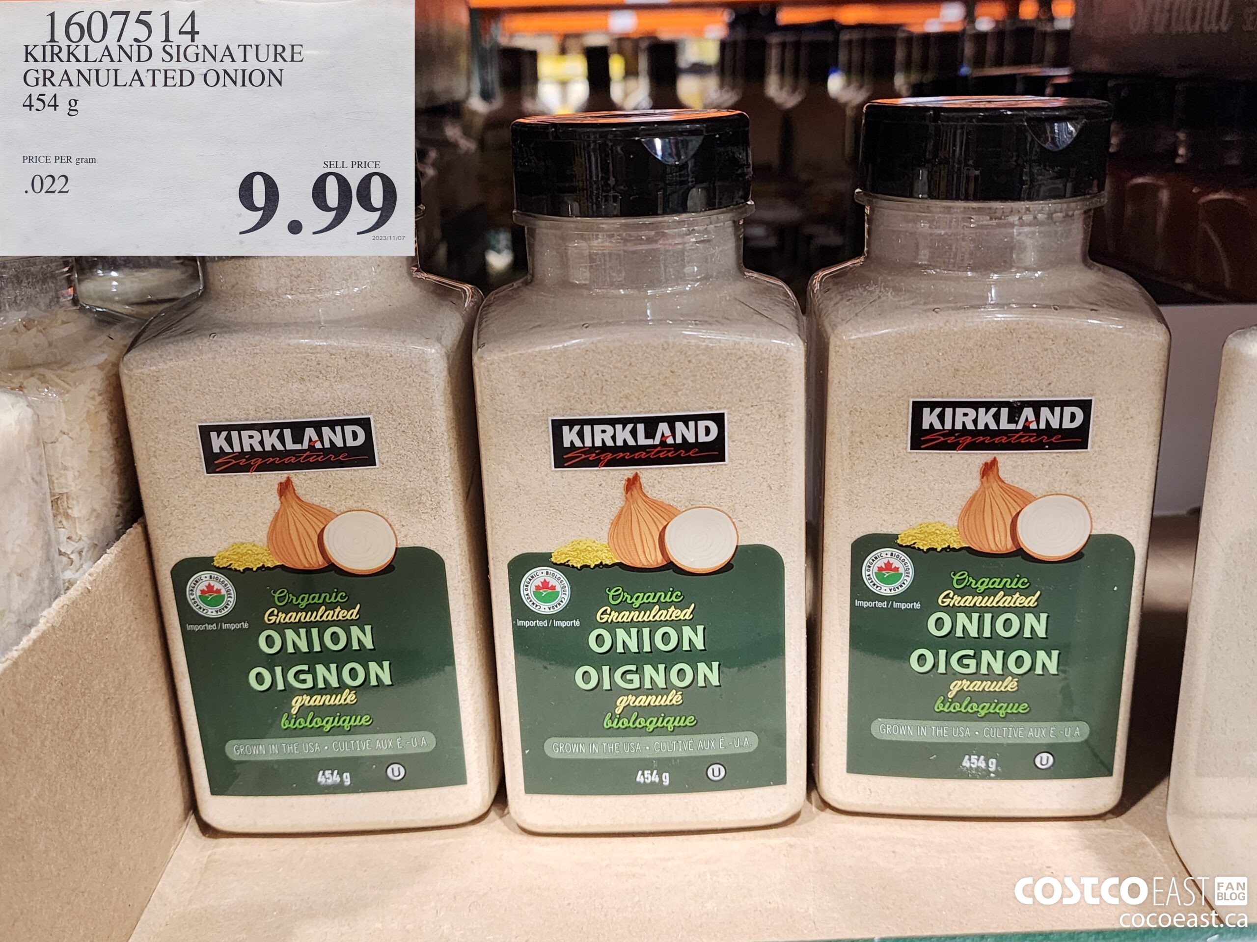 1607514 KIRKLAND SIGNATURE GRANULATED ONION 454 g $9.99