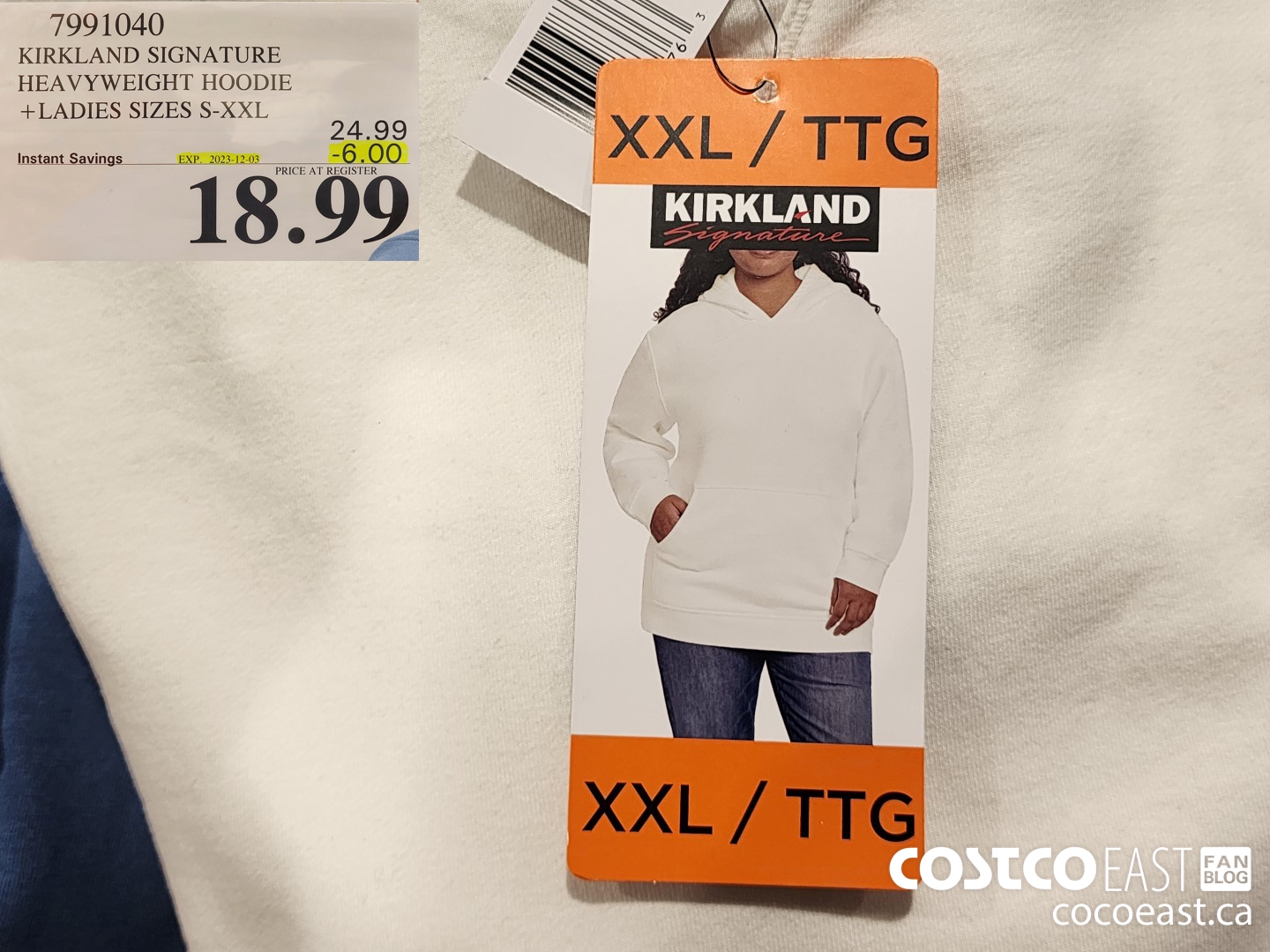 7991040 KIRKLAND SIGNATURE HEAVYWEIGHT HOODIE + LADIES SIZES S-XXL ($6.00 INSTANT SAVINGS EXPIRES ON 2023-12-03) $18.99