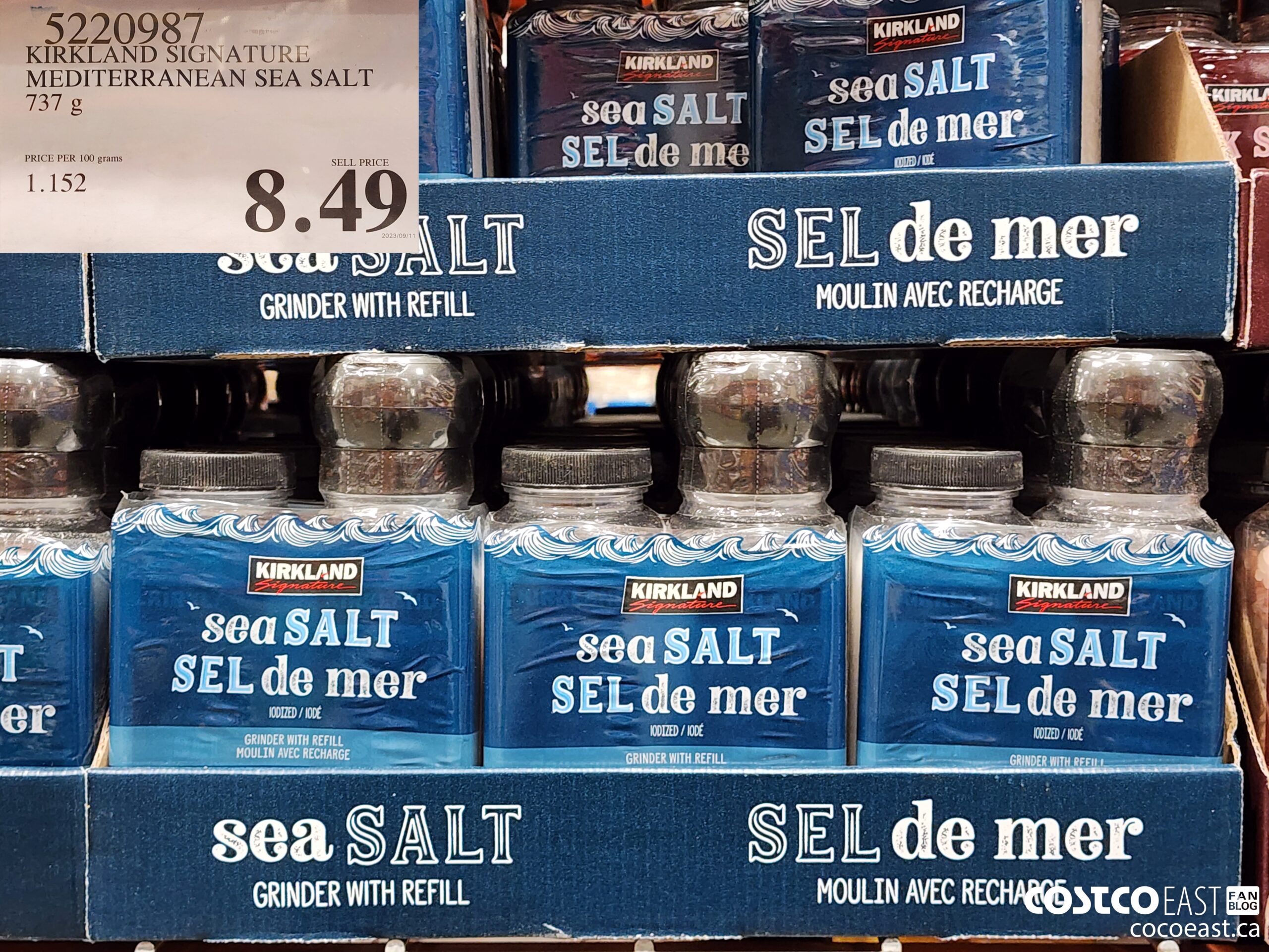 5220987 KIRKLAND SIGNATURE MEDITERRANEAN SEA SALT 737 G $8.49