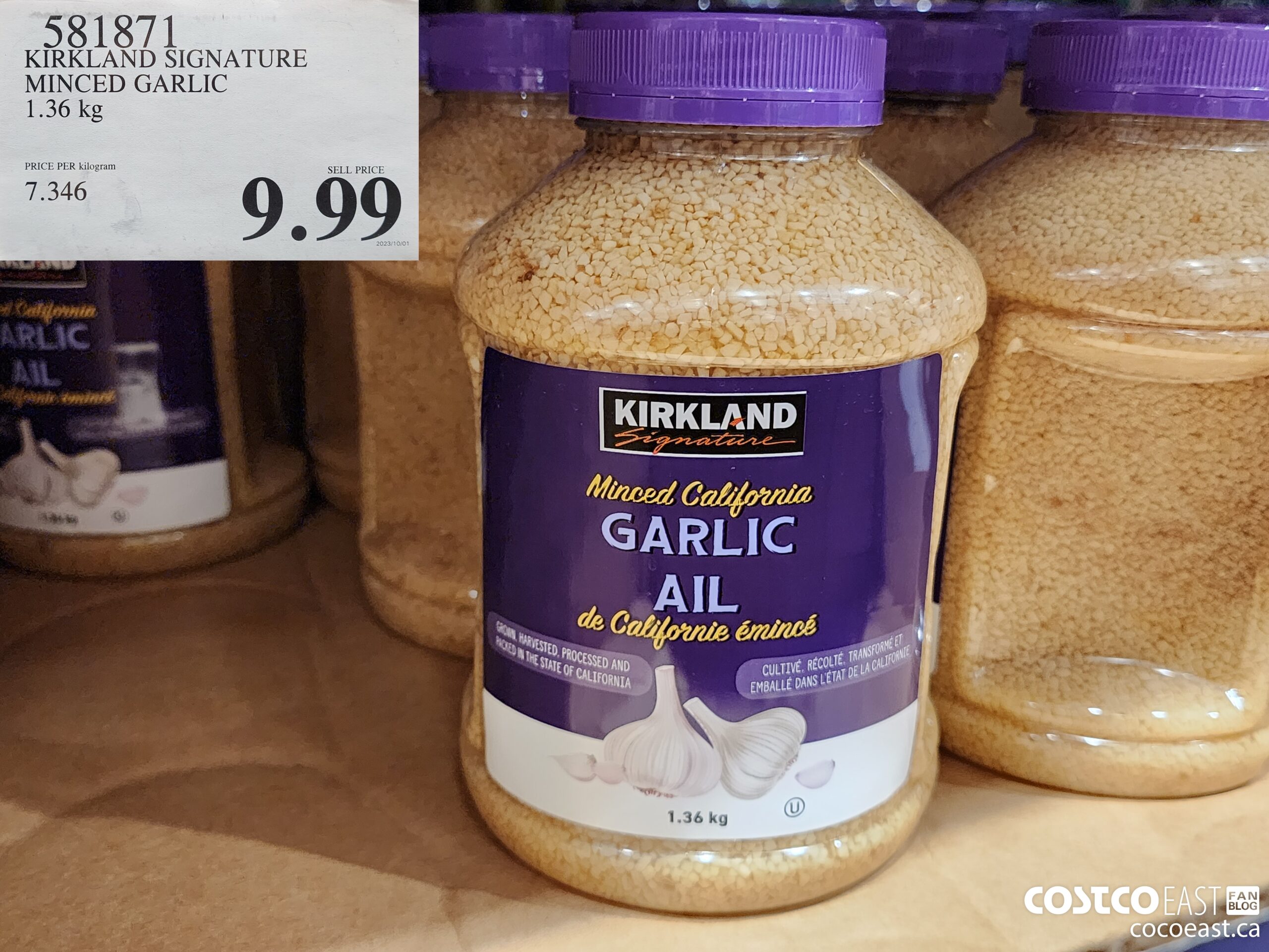 581871 KIRKLAND SIGNATURE MINCED GARLIC 1.36 KG $9.99