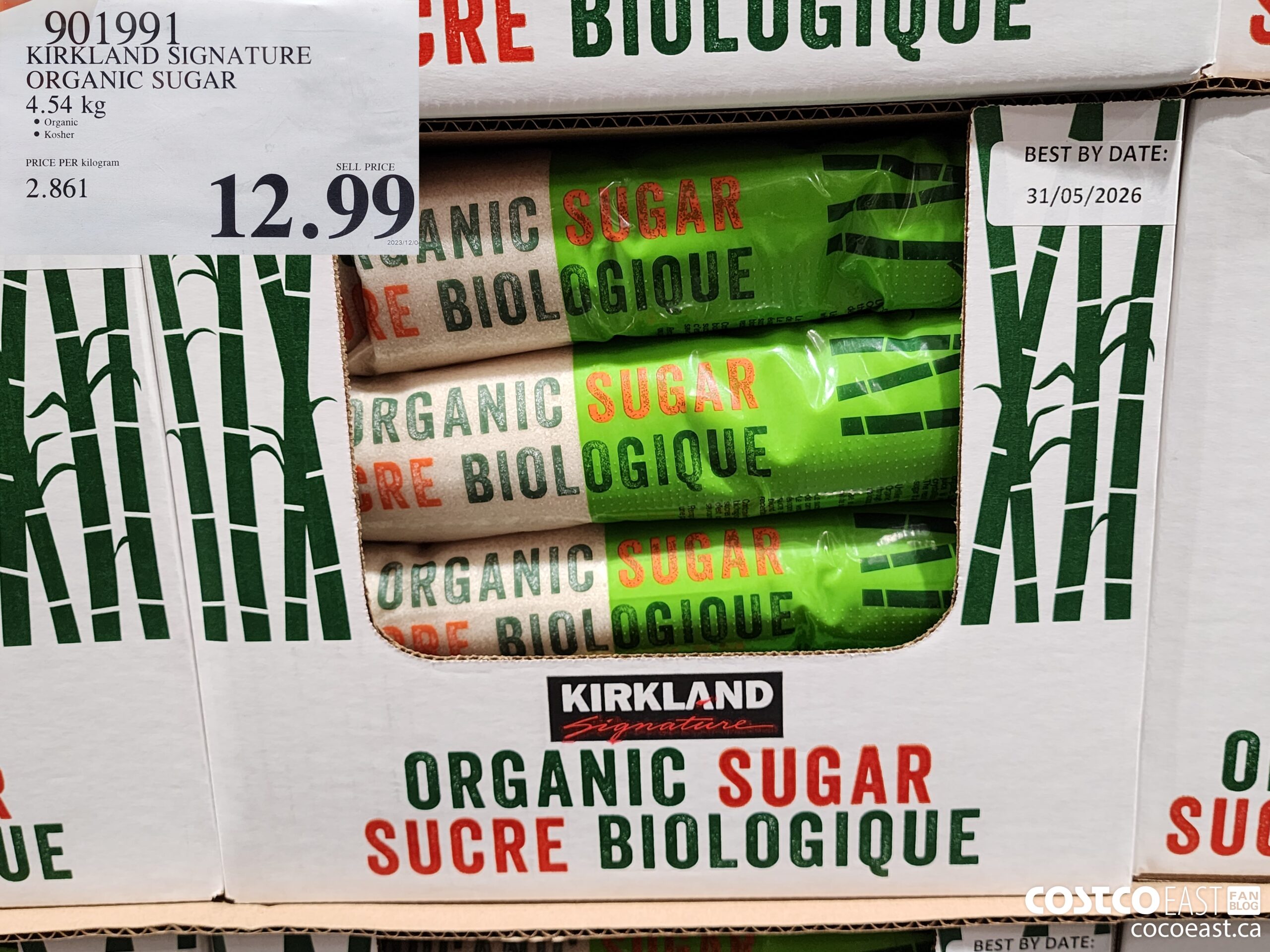 901991 KIRKLAND SIGNATURE ORGANIC SUGAR 4.54 KG $12.99