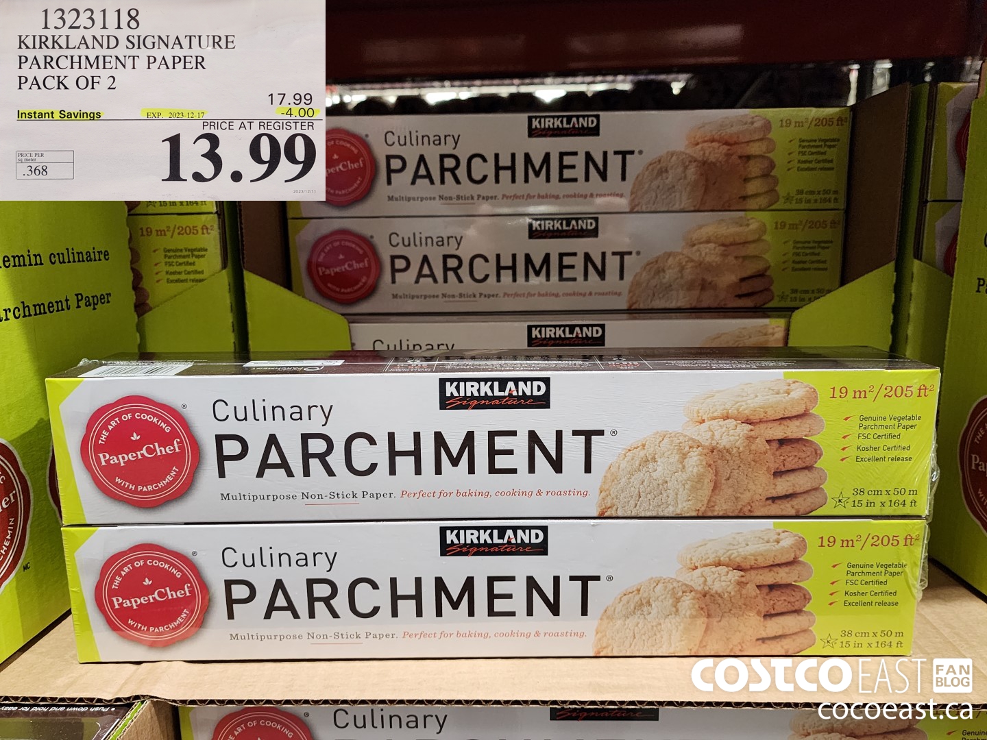 1323118 KIRKLAND SIGNATURE PARCHMENT PAPER PACK OF 2 ($4.00 INSTANT SAVINGS EXPIRES ON 2023-12-17) $13.99