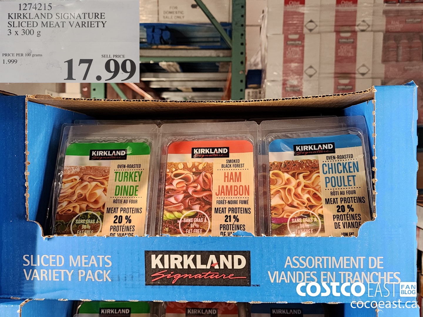 1274215 KIRKLAND SIGNATURE SLICED MEAT VARIETY 3 X 300 G $17.99