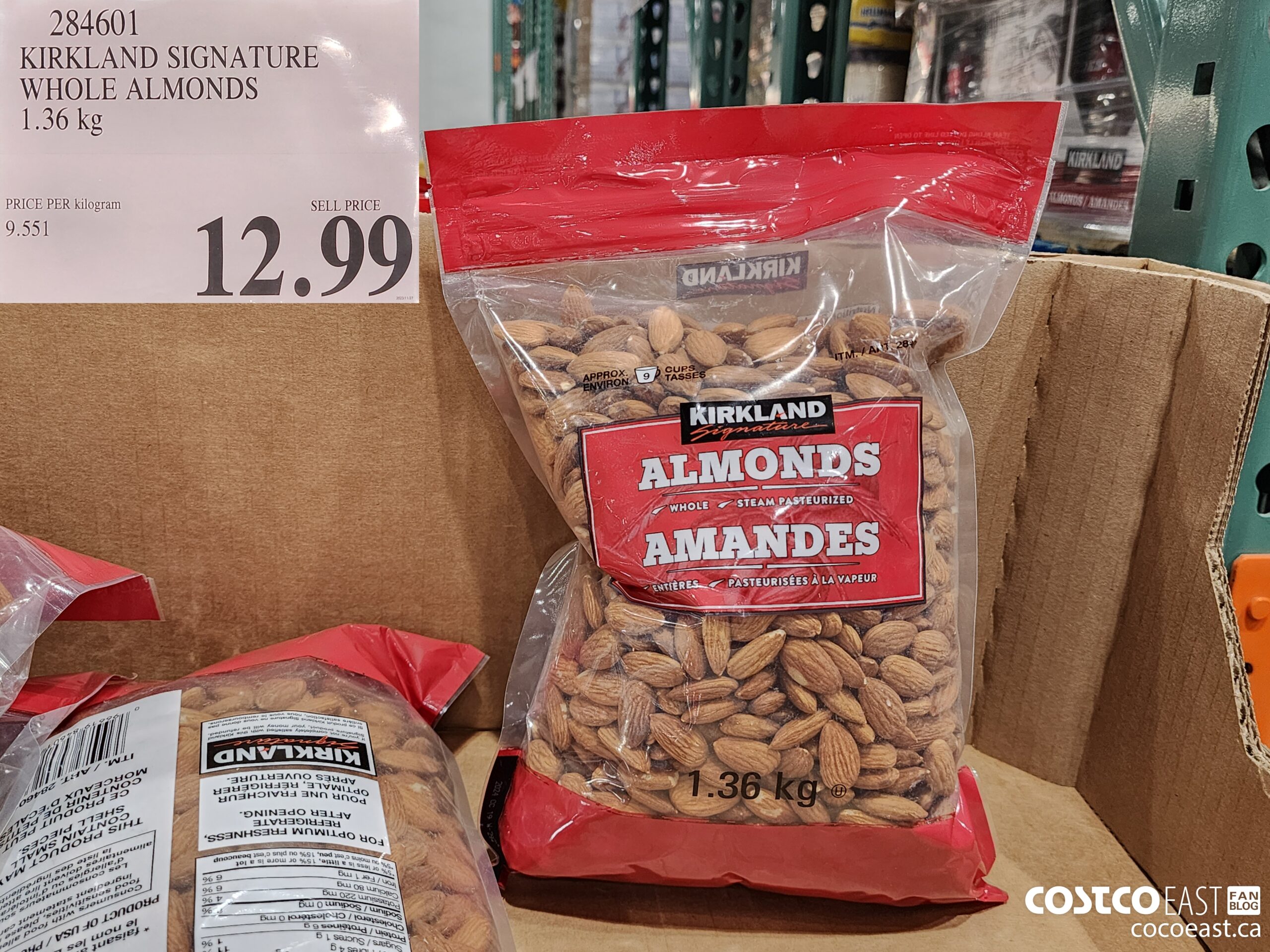284601 KIRKLAND SIGNATURE WHILE ALMONDS 1.36 KG $12.99