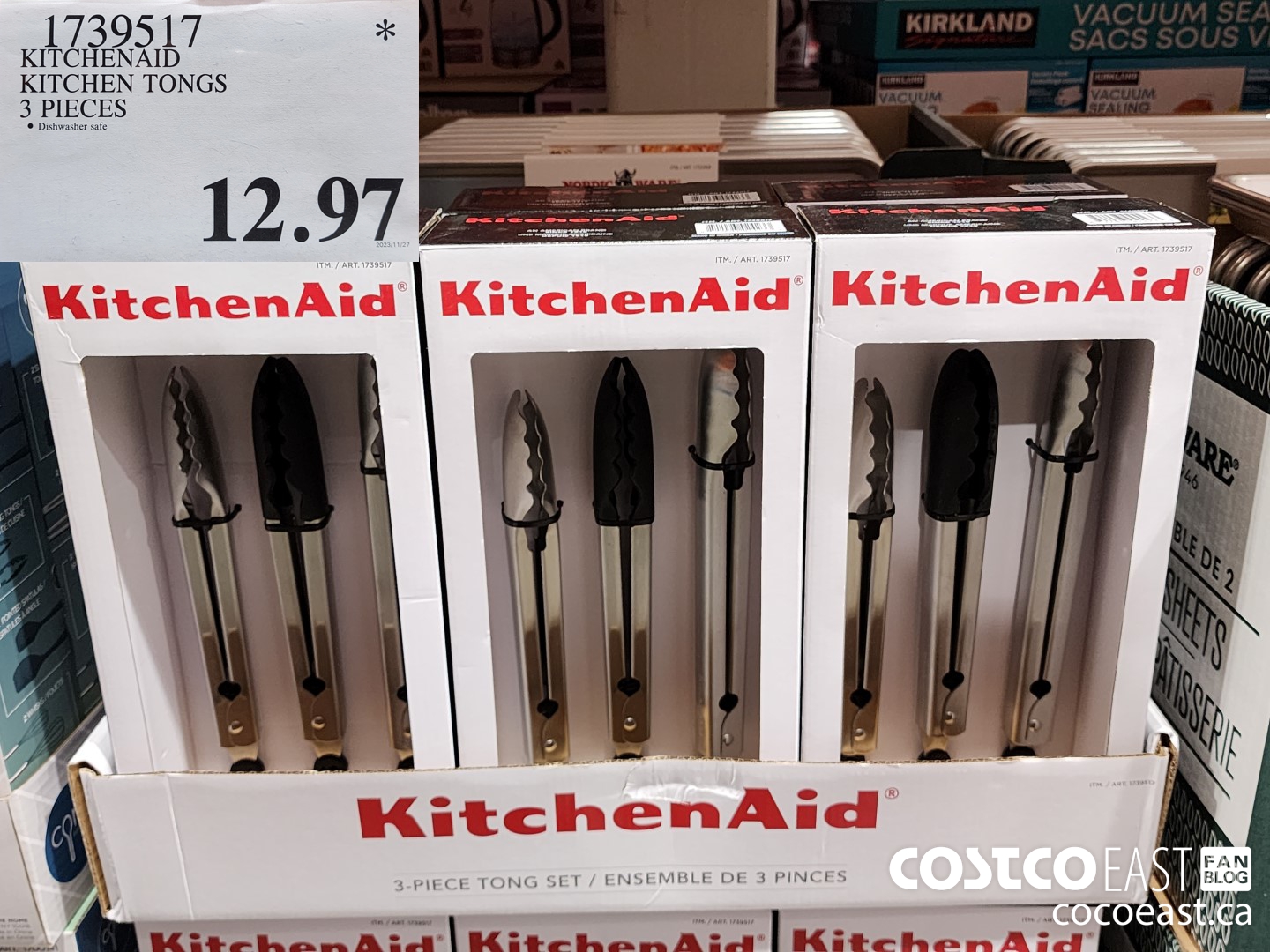 1739517 KITCHENAID KITCHEN TONGS 3 PIECES $12.97