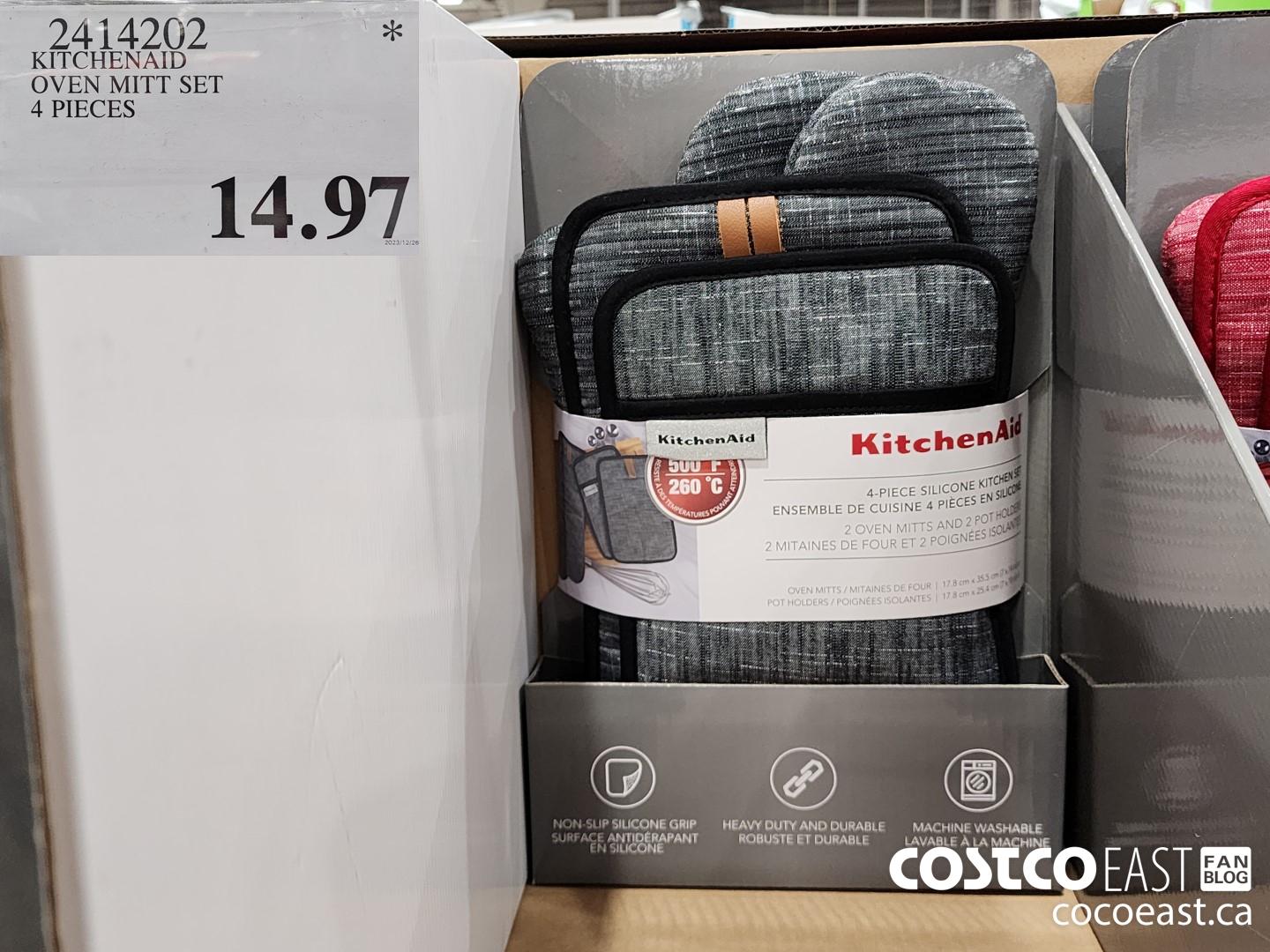 2414202 KITCHENAID OVEN MITT SET 4 PIECES $14.97